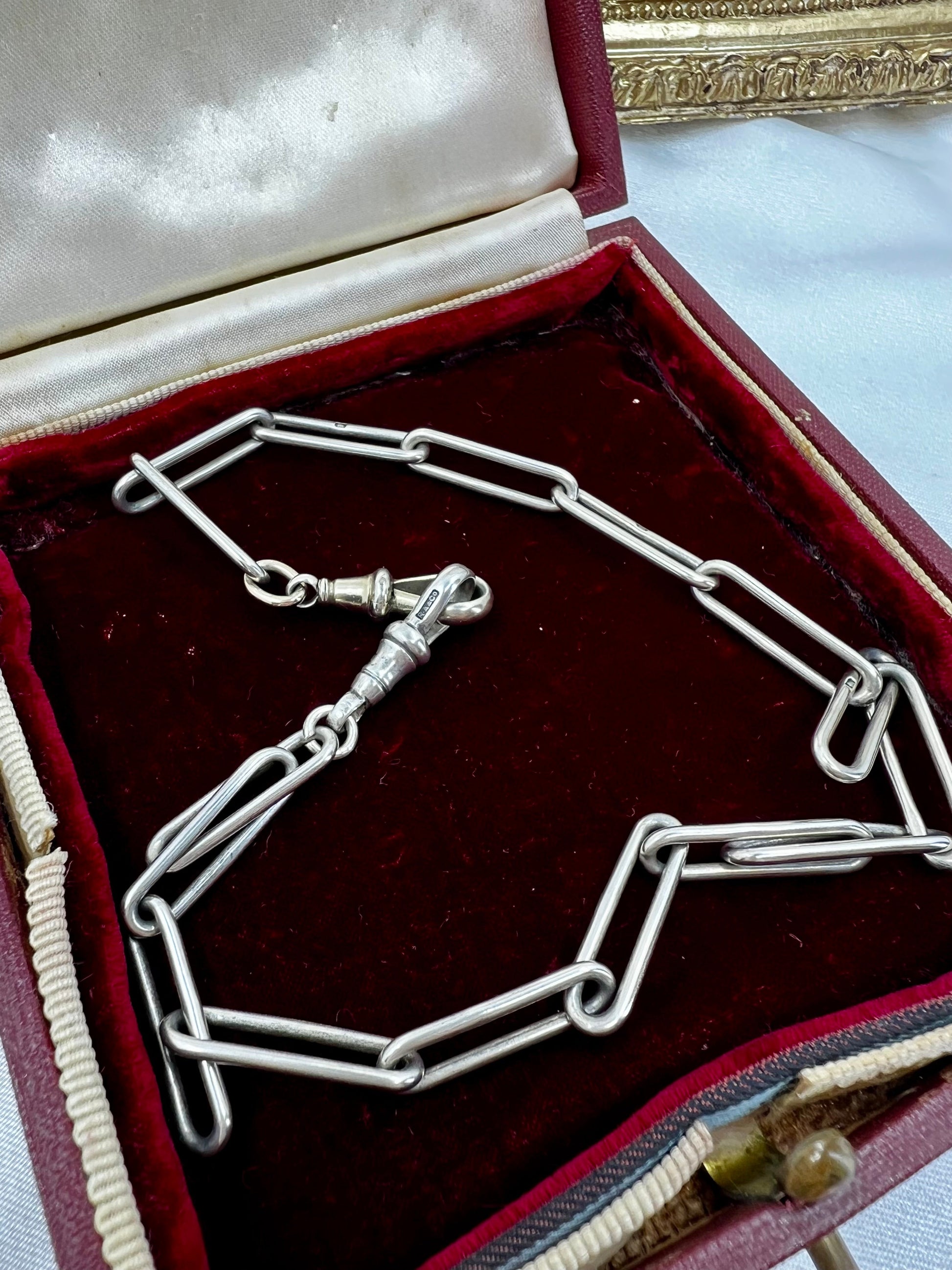 Antique sterling silver Albert chain Hudsons Estate Jewellery