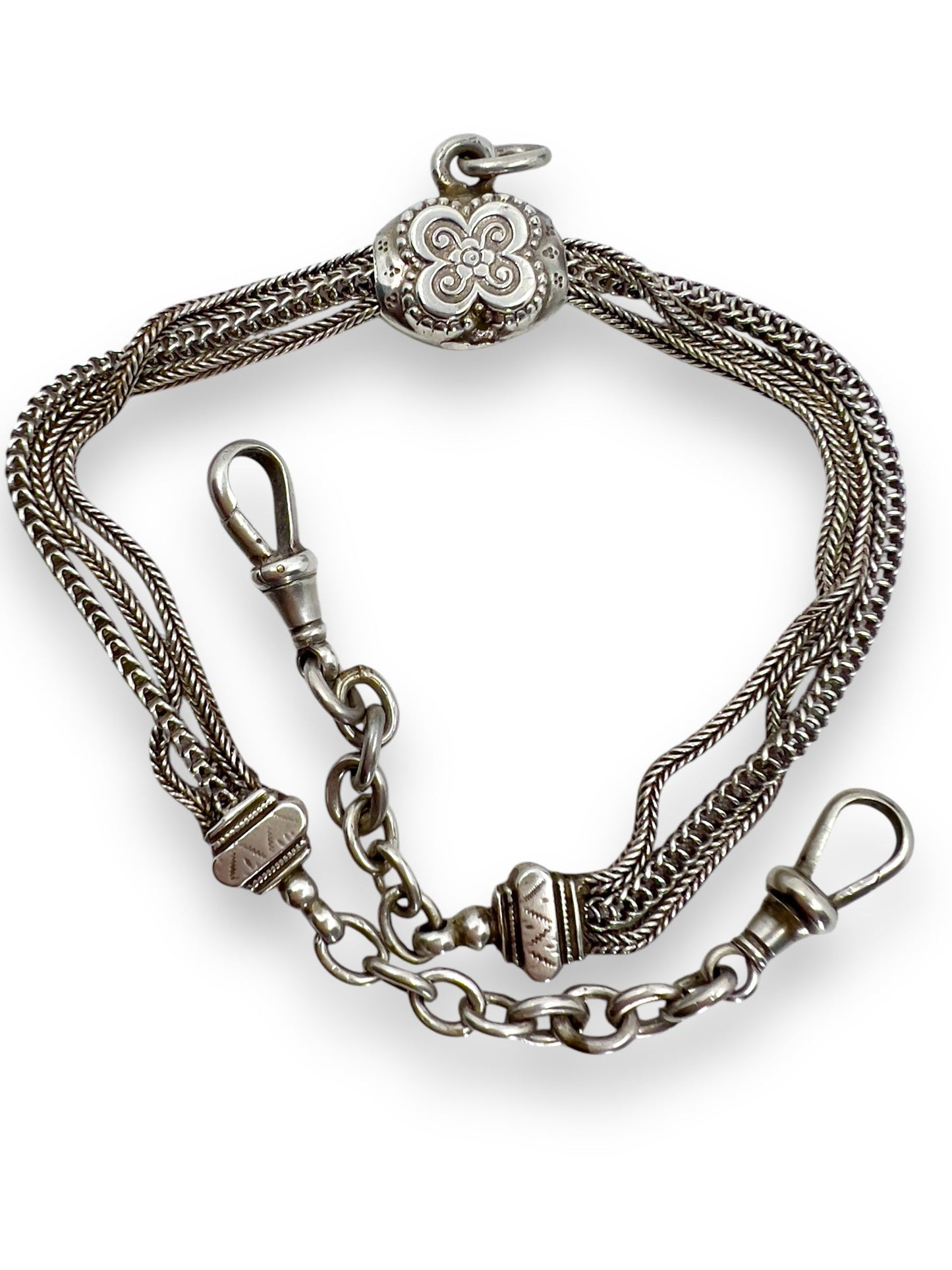 Silver Albertina with double Albert swivels Hudsons Estate Jewellery