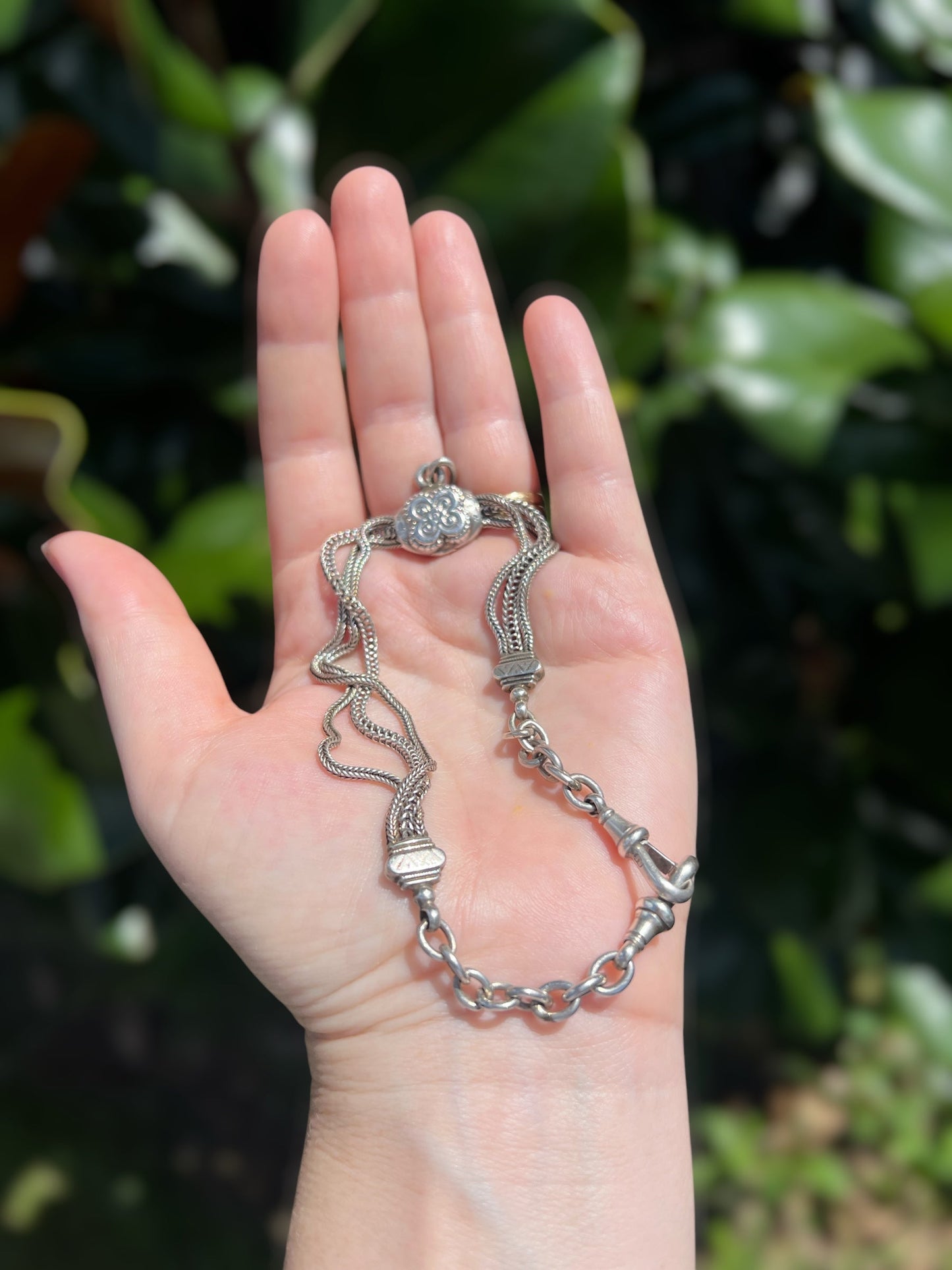 Silver Albertina with double Albert swivels Hudsons Estate Jewellery
