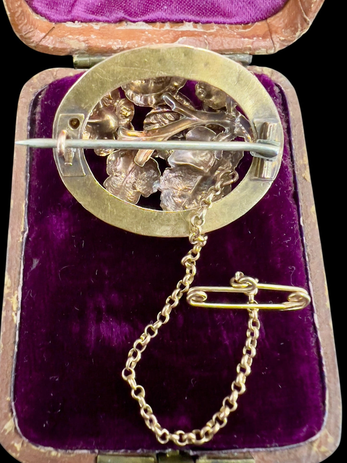 Early Australian 15ct gold bird & green paste brooch Hudsons Estate Jewellery