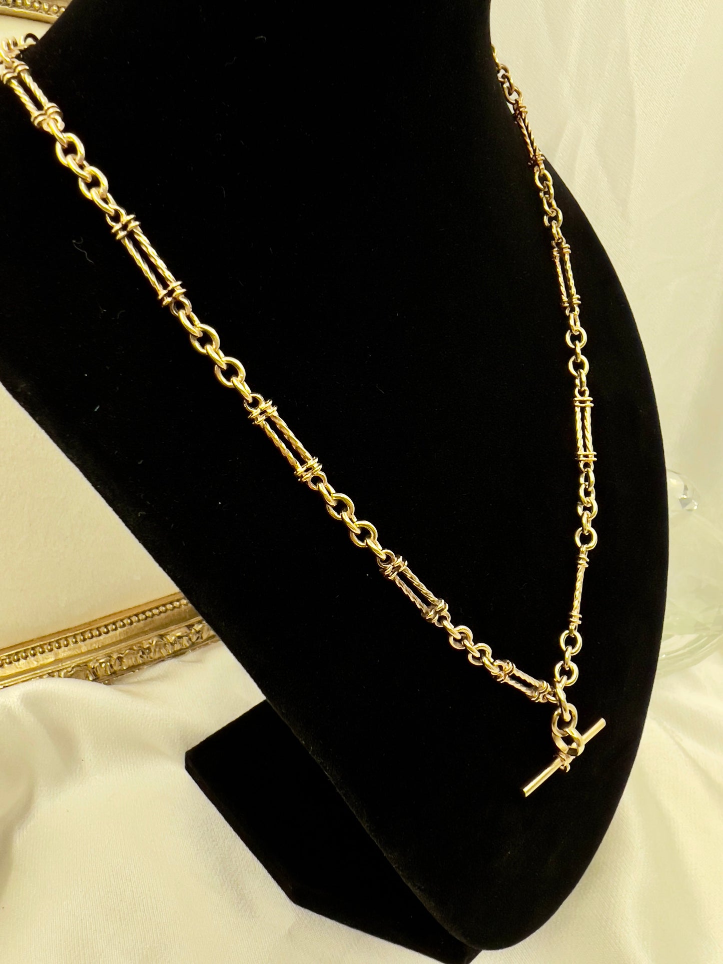 9ct gold fancy link Albert chain Hudsons Estate Jewellery