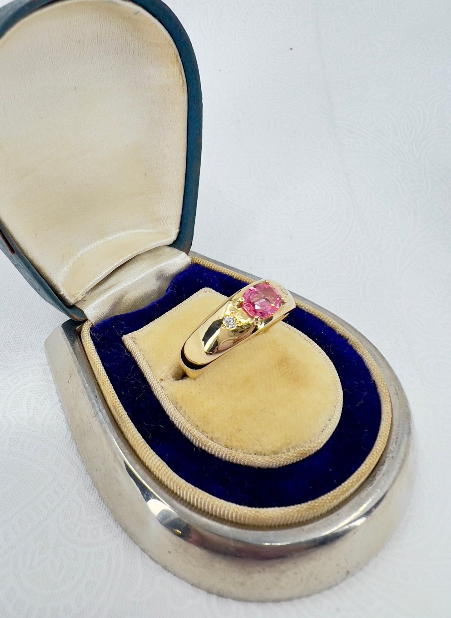 Pink sapphire & diamond ring Hudsons Estate Jewellery
