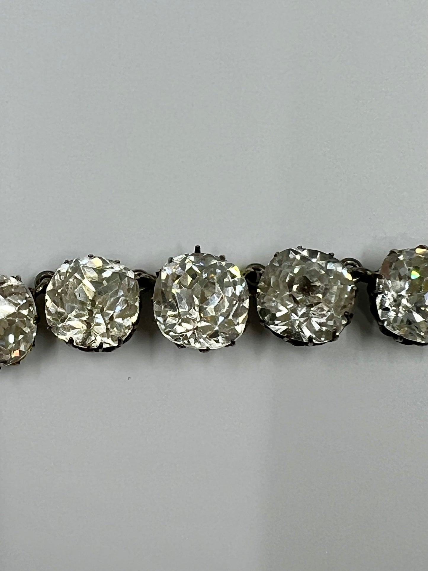 Antique Sterling Silver Paste Riviere Hudsons Estate Jewellery