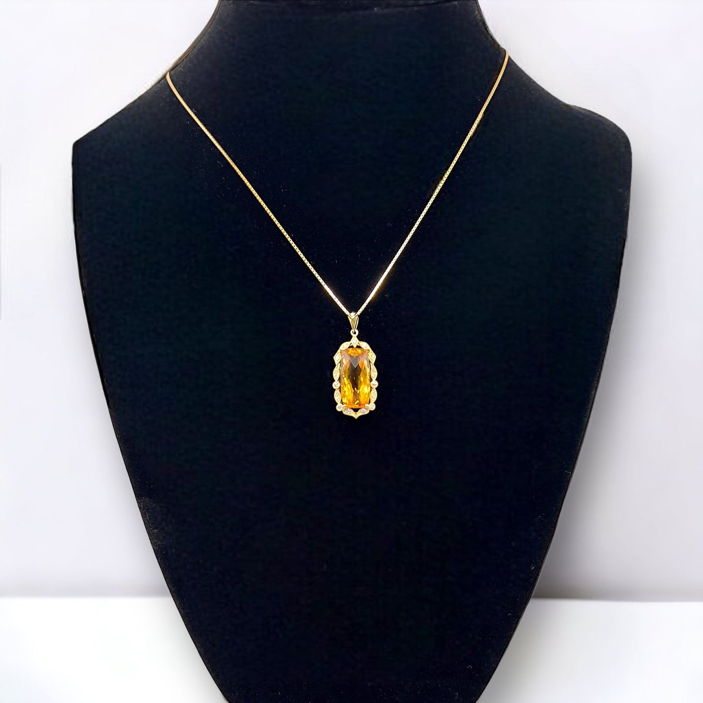 Citrine and diamond pendant Hudsons Estate Jewellery