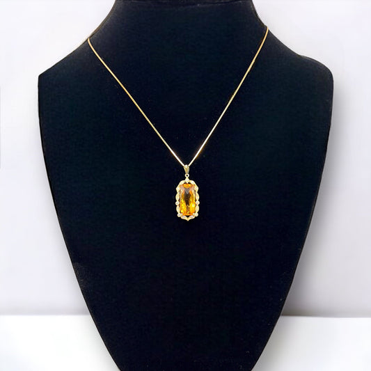 Citrine and diamond pendant Hudsons Estate Jewellery