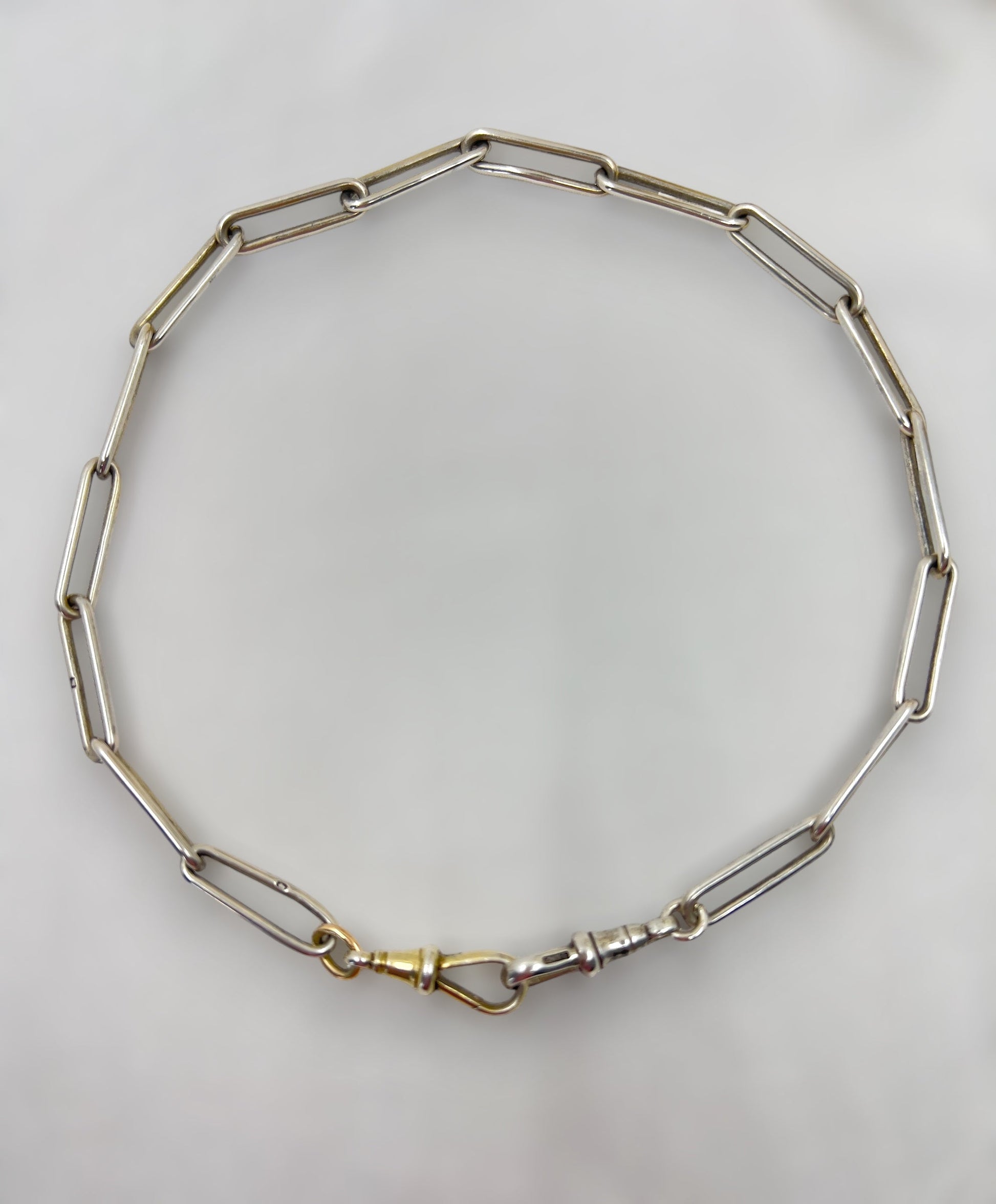 Antique sterling silver Albert chain Hudsons Estate Jewellery