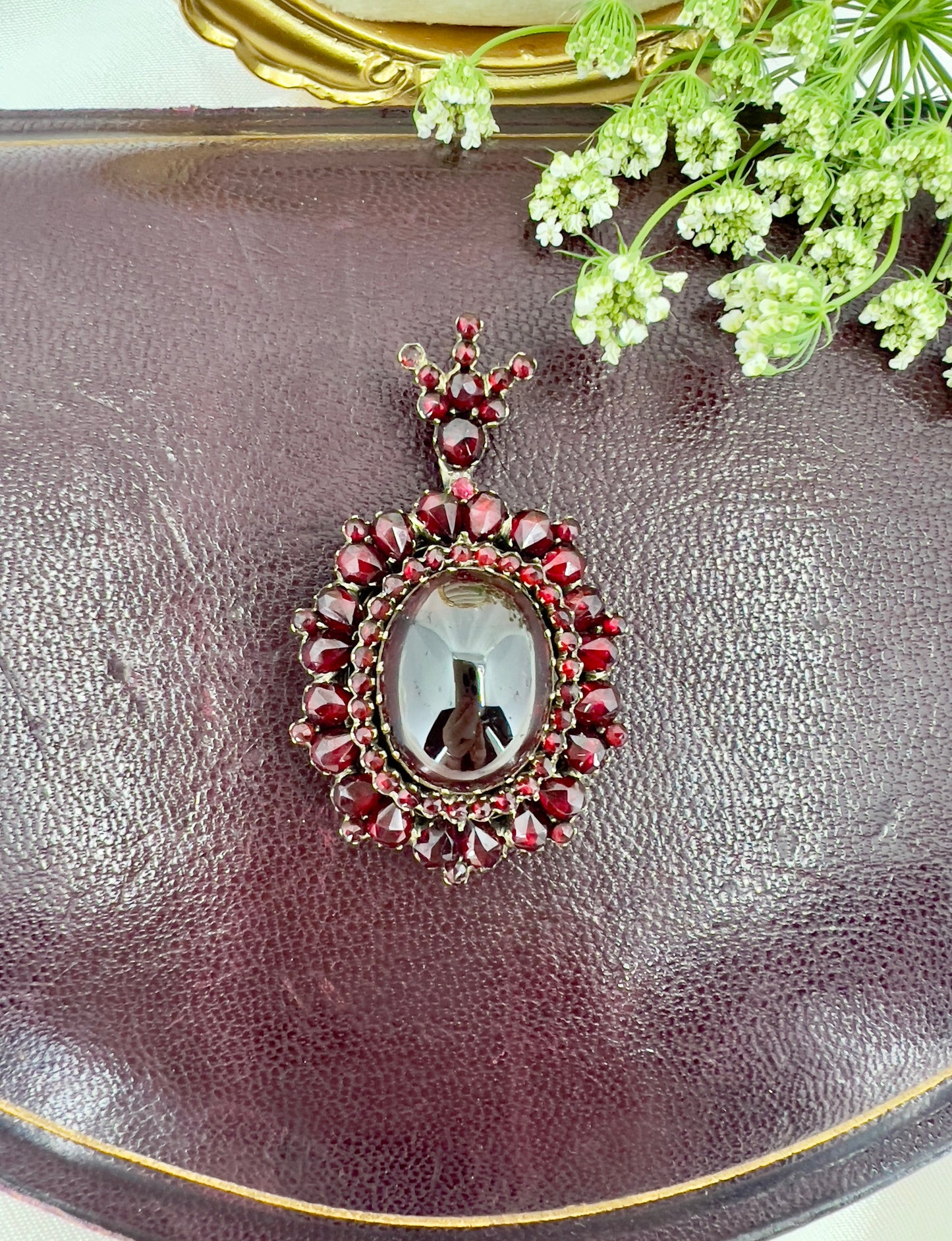 Bohemian garnet locket Hudsons Estate Jewellery