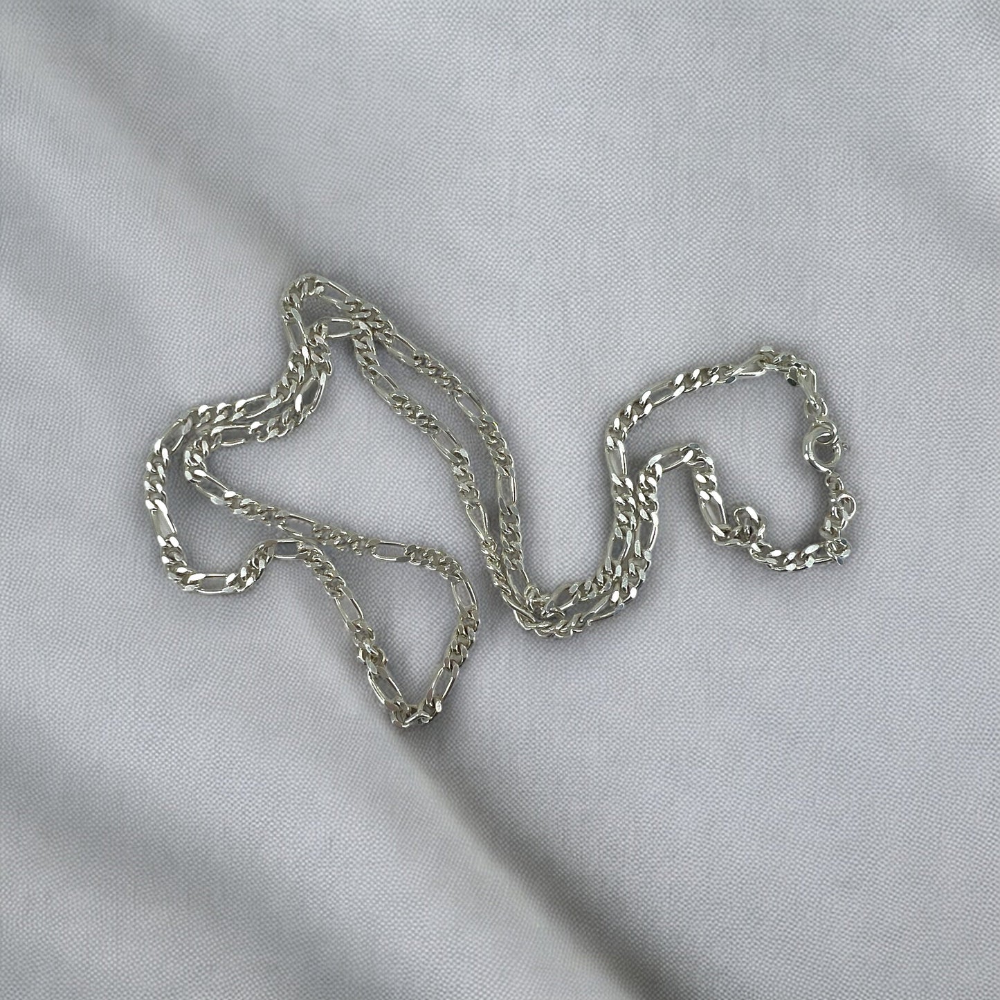 Silver Figaro link chain - medium Hudsons Estate Jewellery