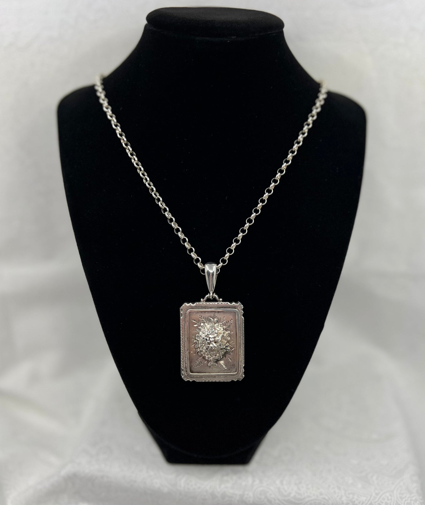 Antique sterling silver locket Hudsons Estate Jewellery