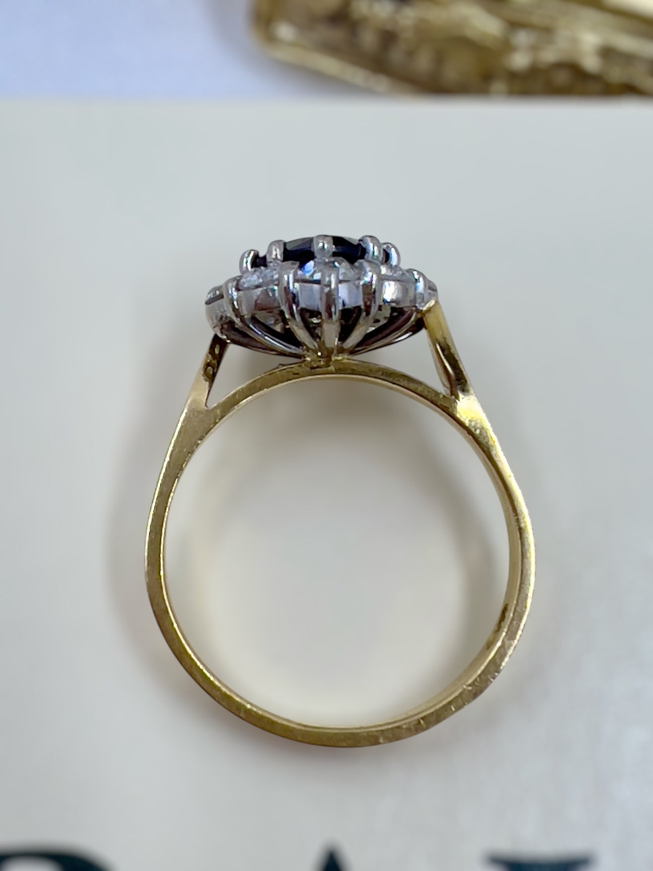 Vintage sapphire & diamond ring  in 18ct gold Hudsons Estate Jewellery