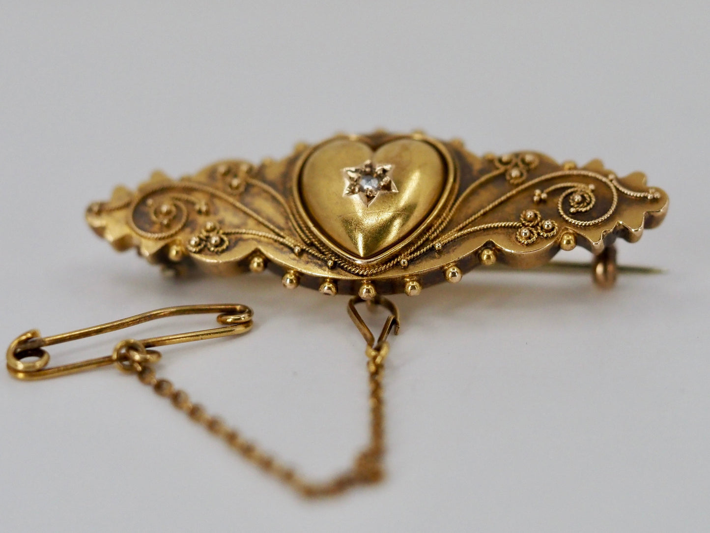 Antique diamond and 15ct gold brooch Hudsons Estate Jewellery