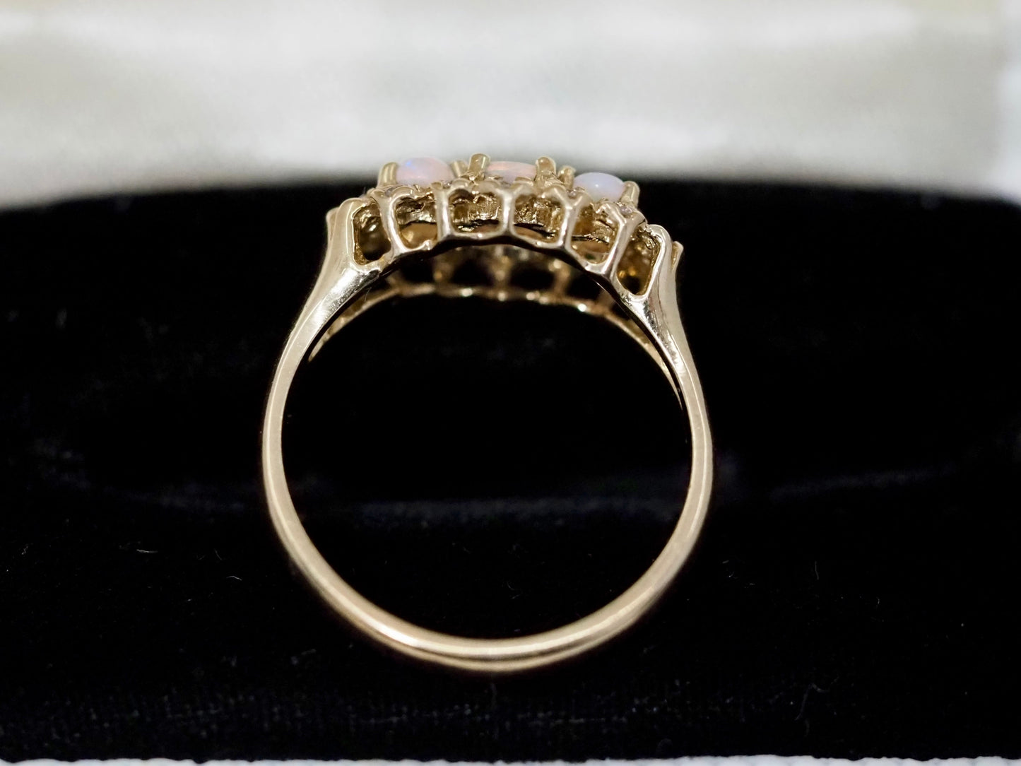 Vintage opal and diamond ring in 9ct gold Hudsons Estate Jewellery