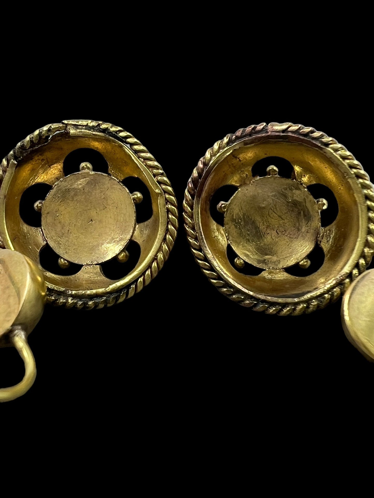 Antique gold & garnet earrings Hudsons Estate Jewellery