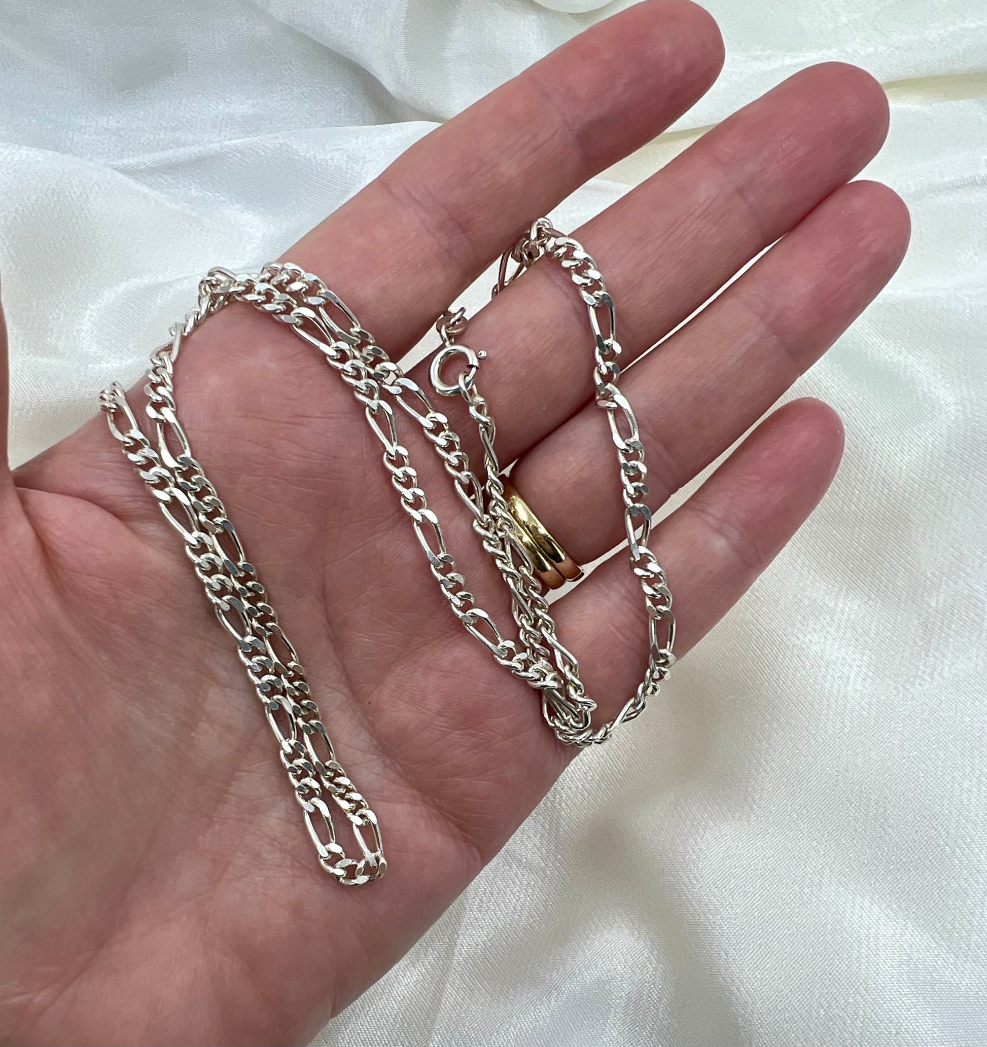 Silver Figaro link chain - medium Hudsons Estate Jewellery