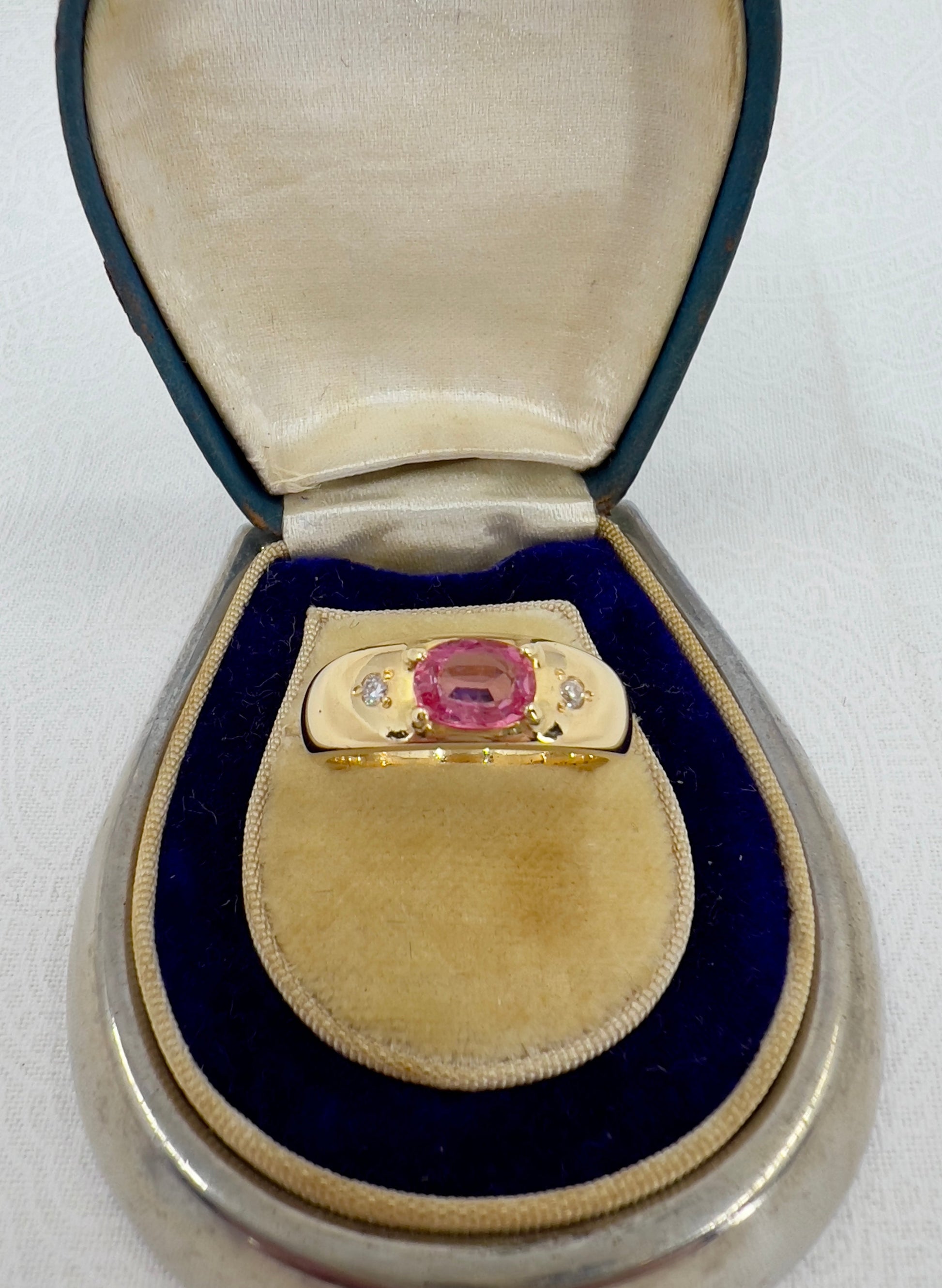 Pink sapphire & diamond ring Hudsons Estate Jewellery