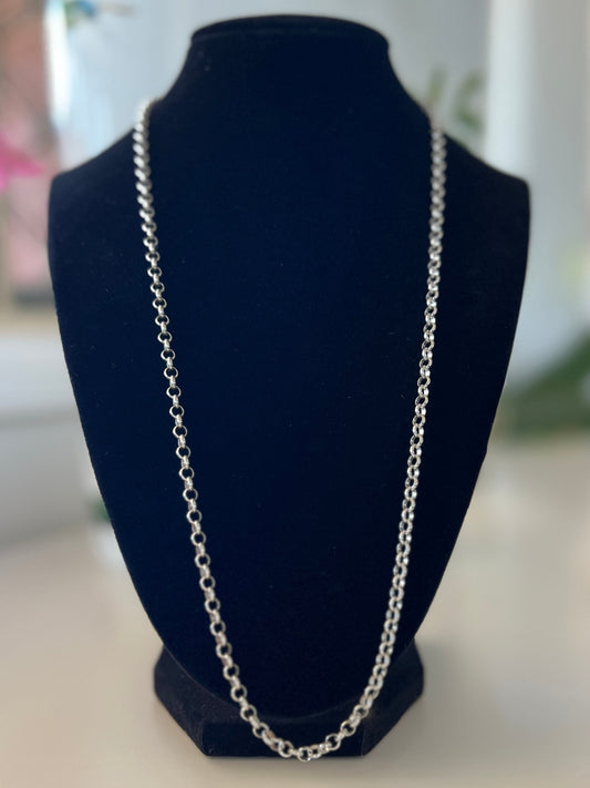 Sterling silver belcher link chain necklace Hudsons Estate Jewellery