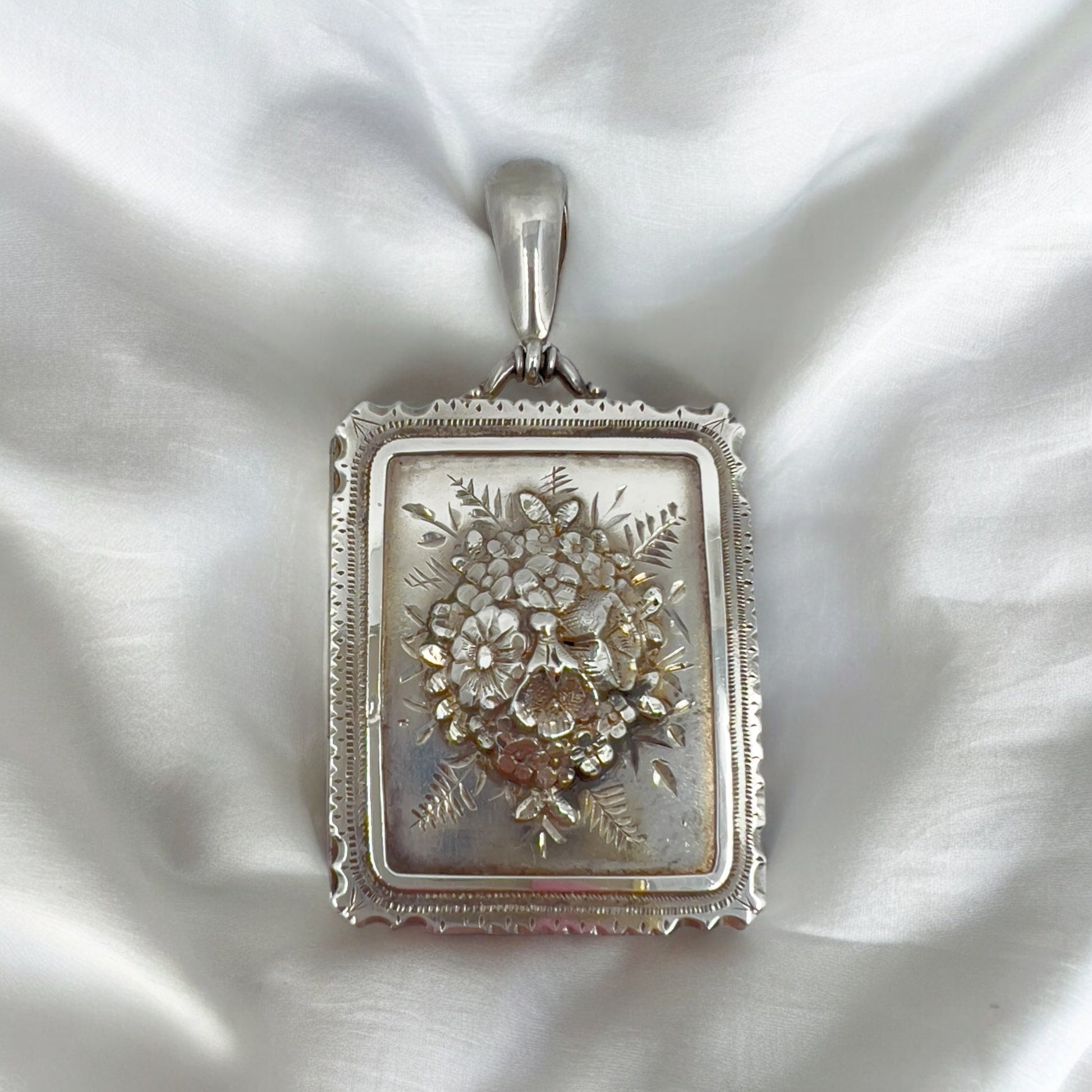 Antique sterling silver locket Hudsons Estate Jewellery