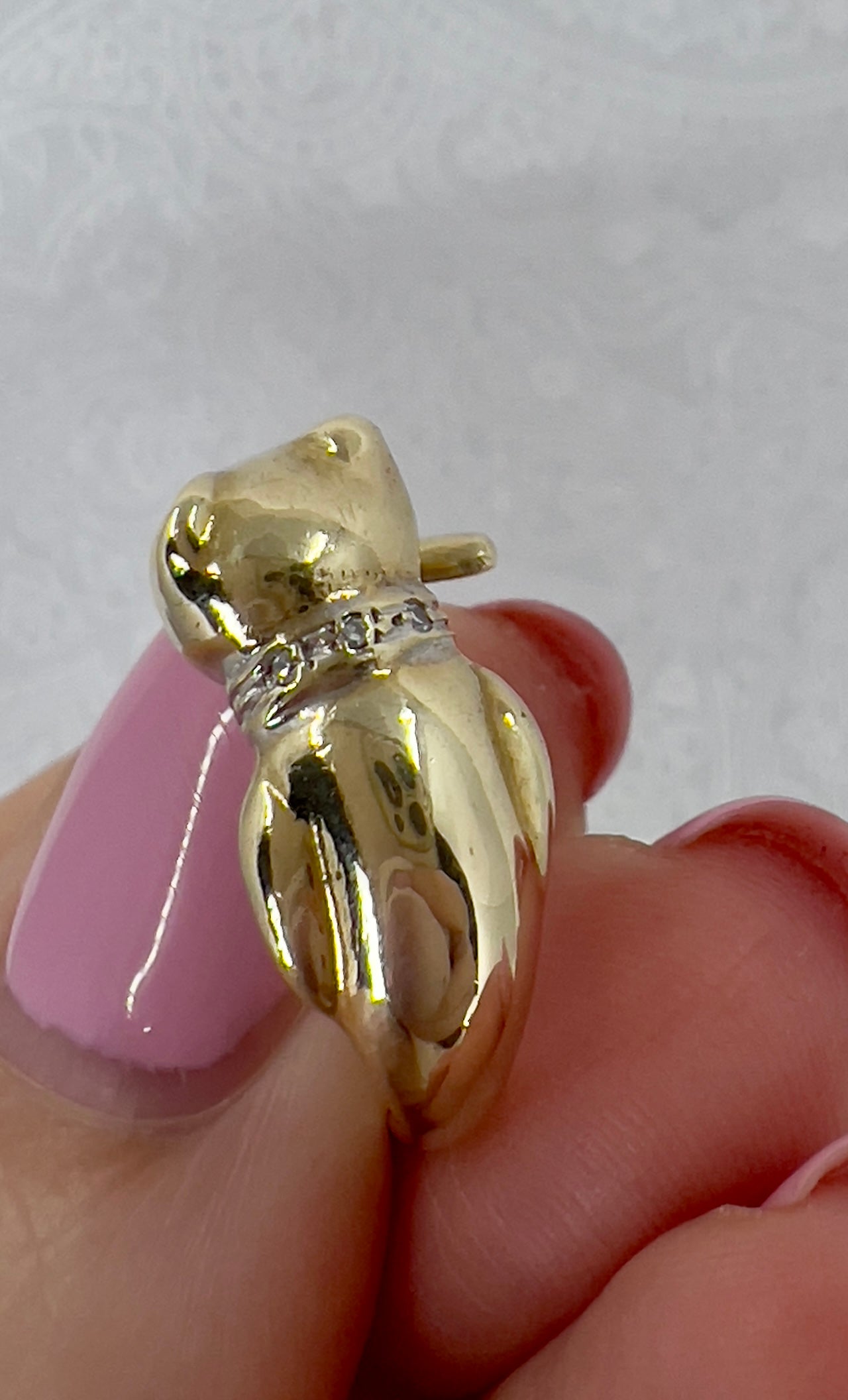 Cat ring with emerald eyes Hudsons Estate Jewellery