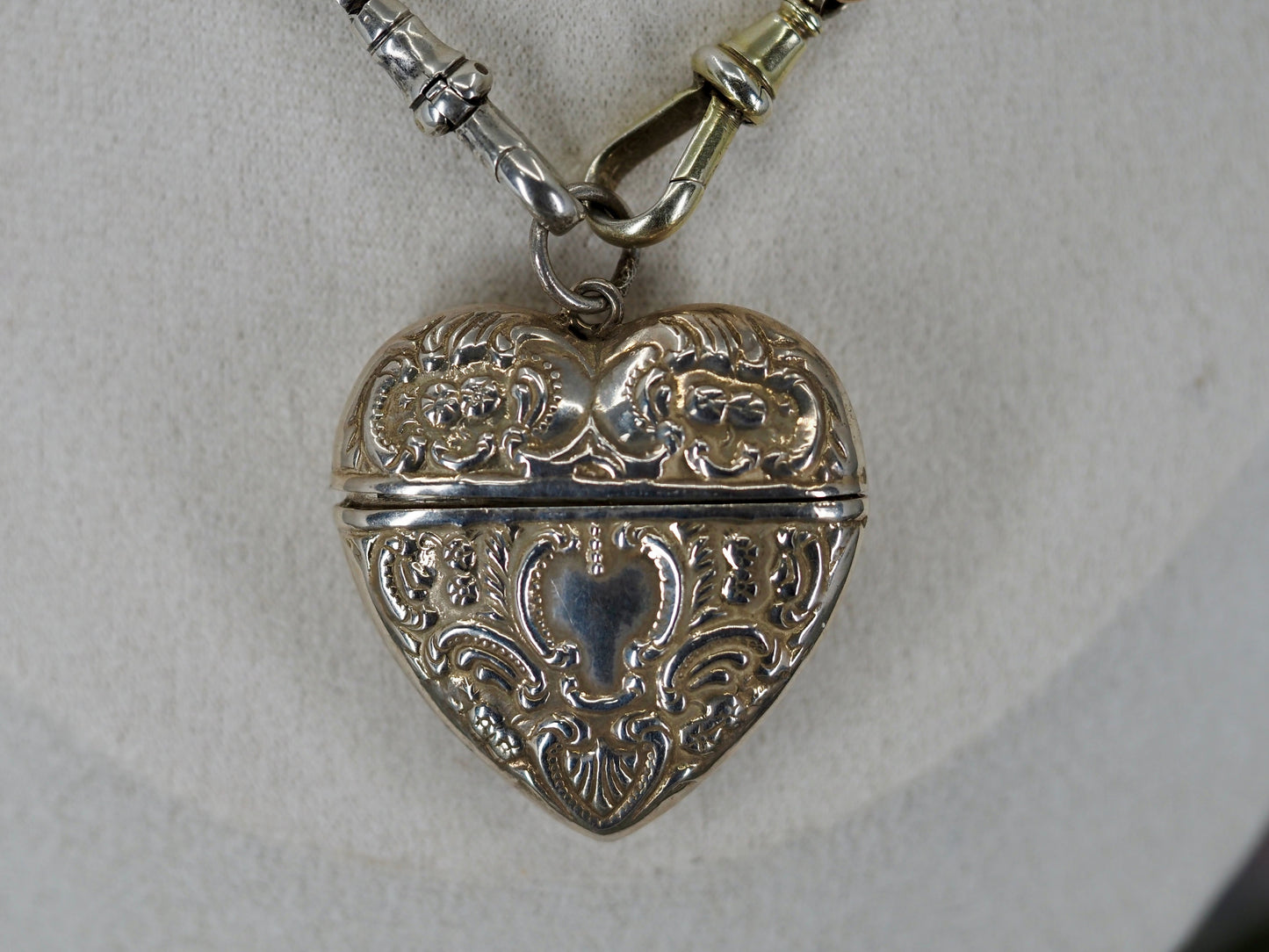 Vintage Silver Heart Vesta Style Pendant Hudsons Estate Jewellery