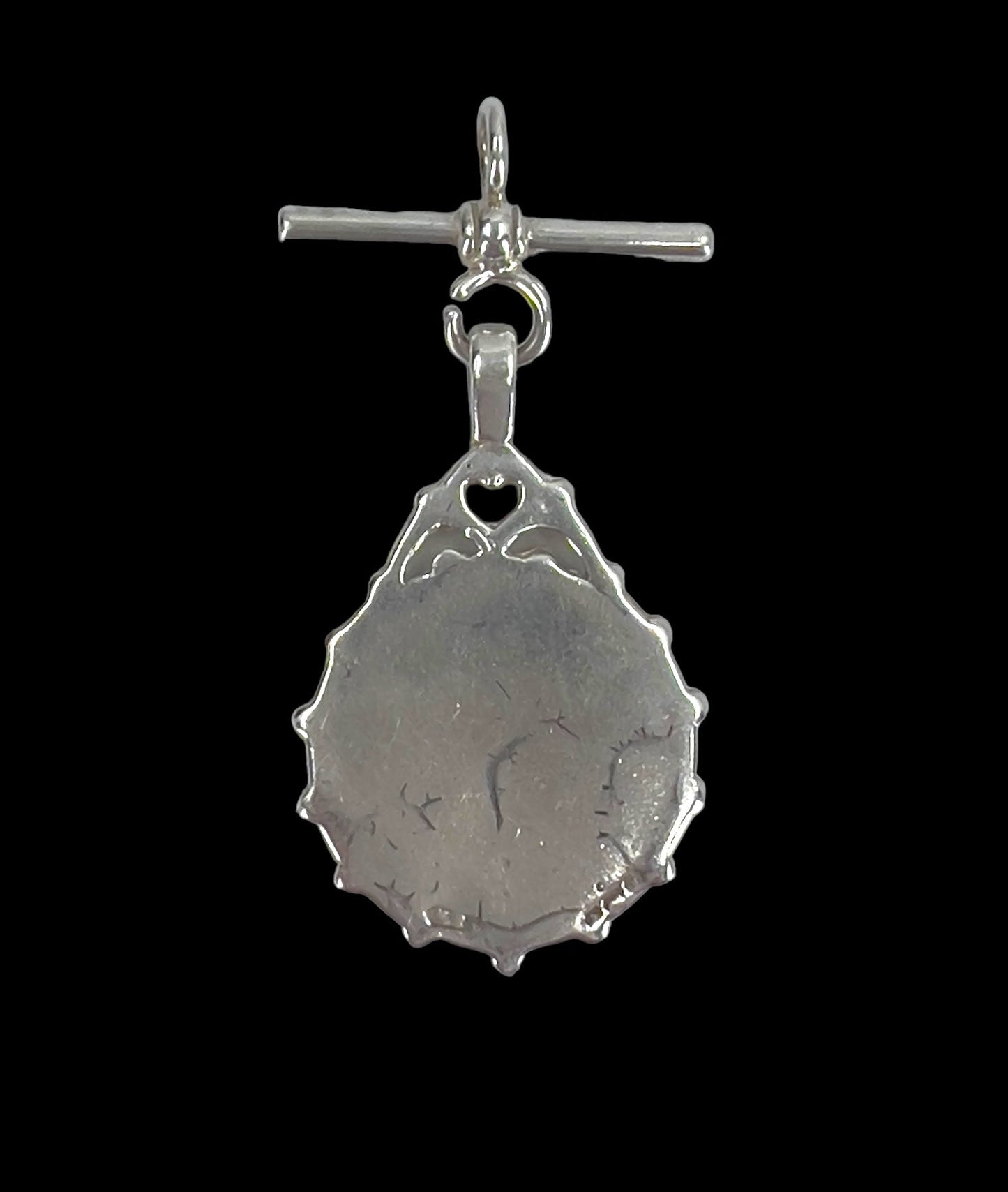 Silver t-bar & shield fob Hudsons Estate Jewellery