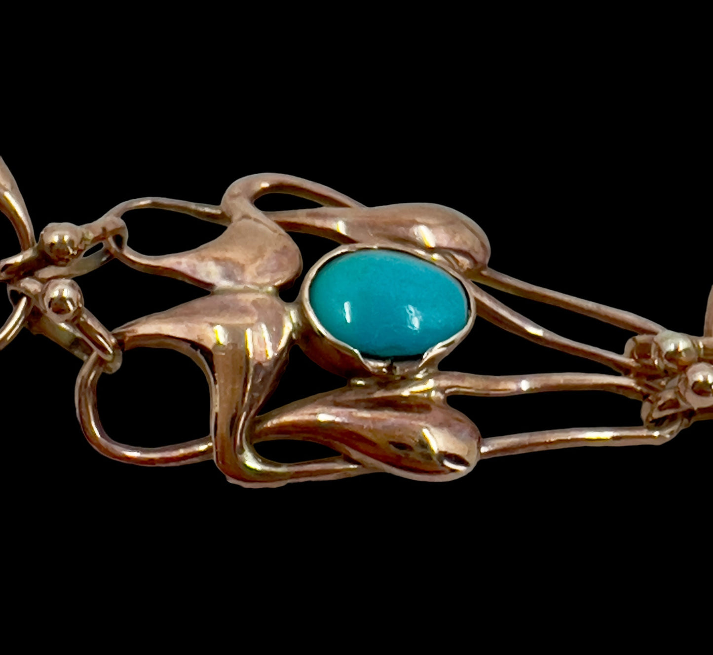 Antique Edwardian turquoise padlock bracelet Hudsons Estate Jewellery