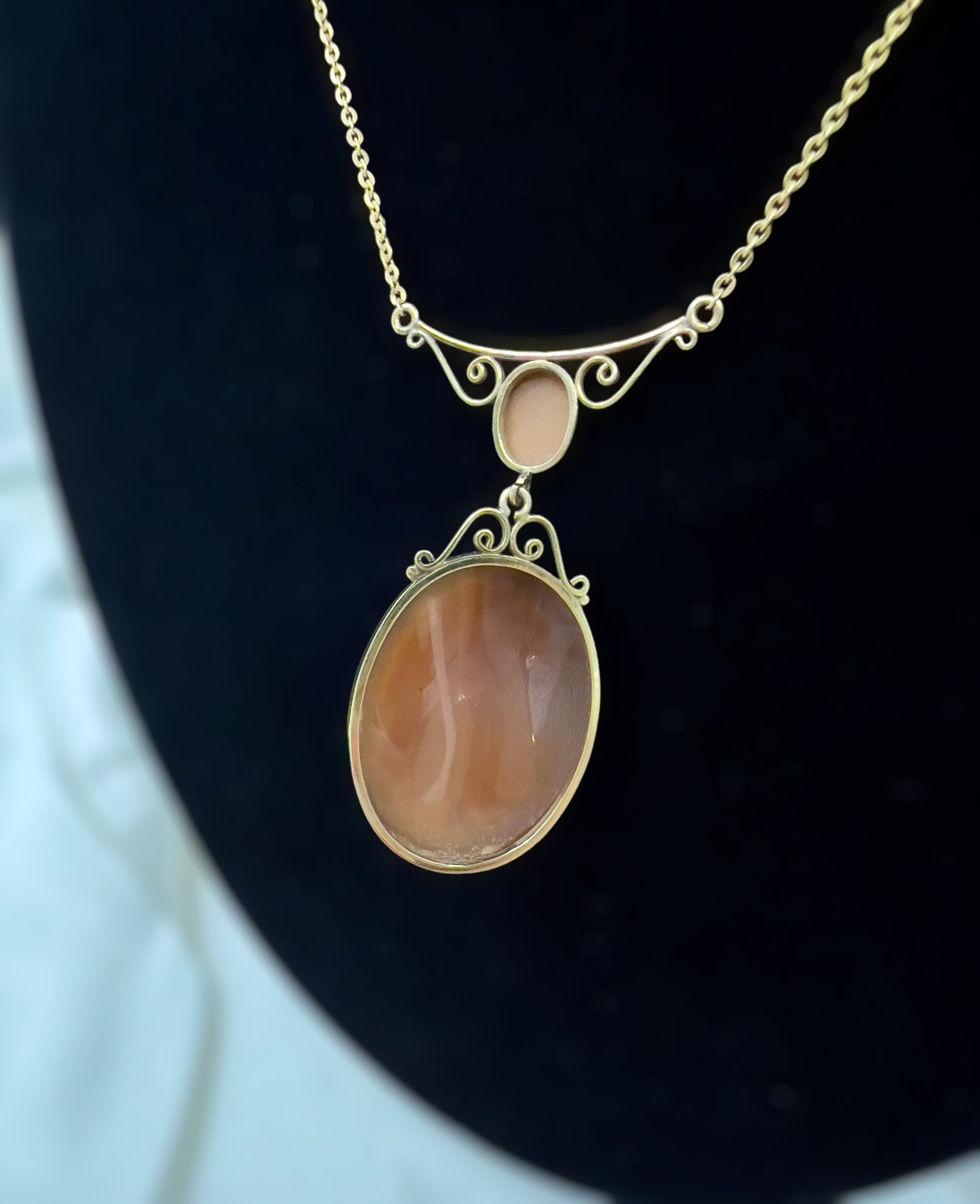 Shell cameo necklace Hudsons Estate Jewellery