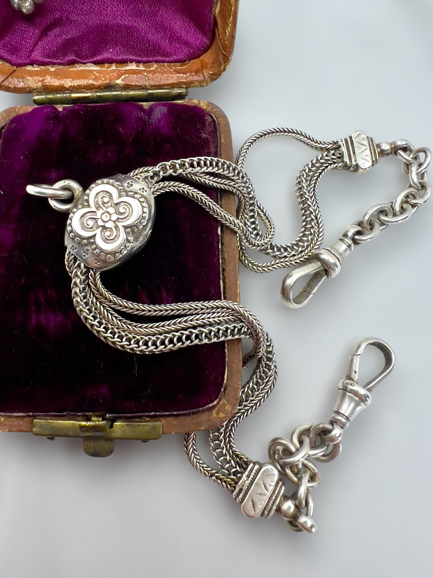 Silver Albertina with double Albert swivels Hudsons Estate Jewellery
