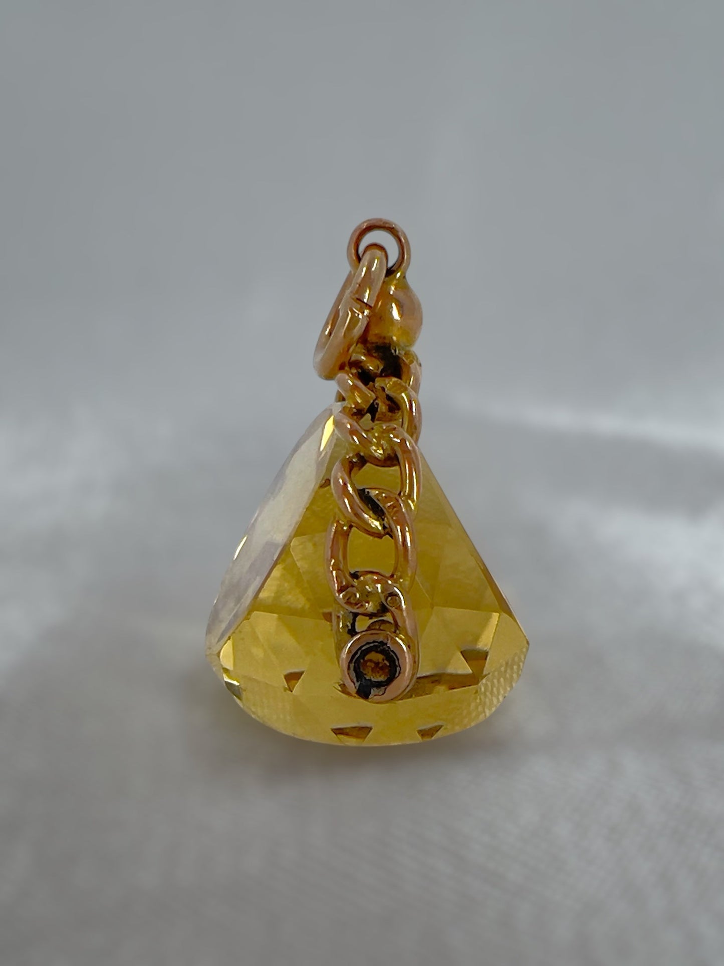 Antique 9ct gold citrine spinner fob pendant Hudsons Estate Jewellery