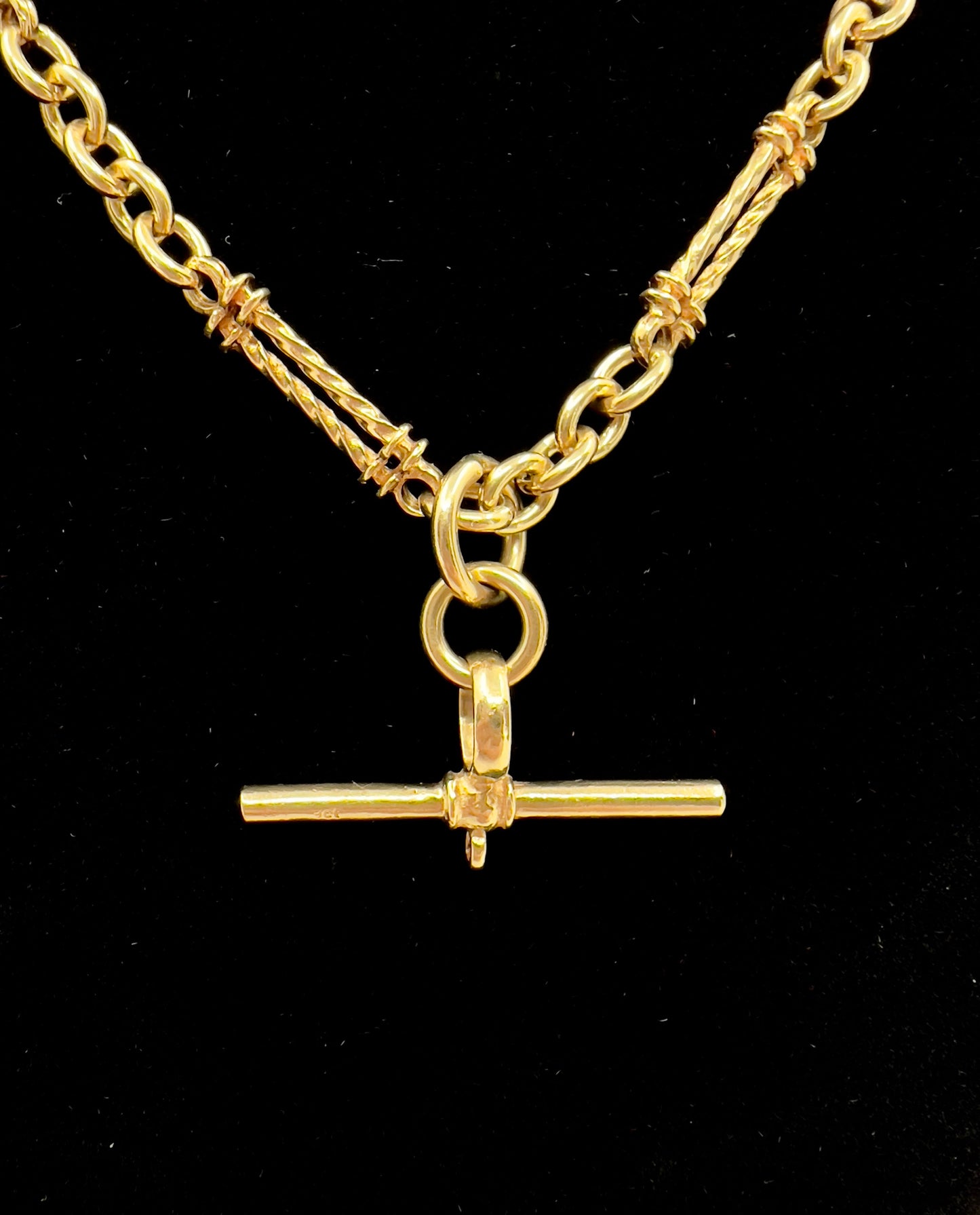 9ct gold fancy link Albert chain Hudsons Estate Jewellery