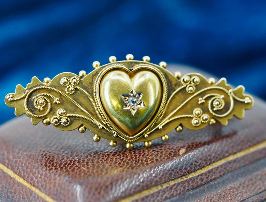 Antique diamond and 15ct gold brooch Hudsons Estate Jewellery