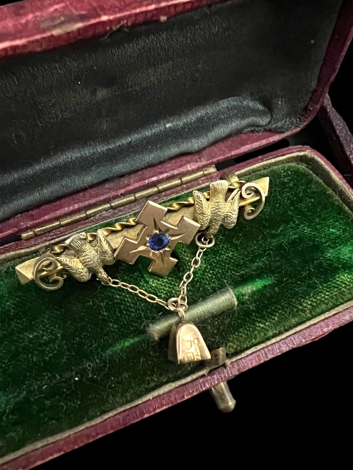 Early Australian bird & bell brooch by Alfred Jackson Hudsons Estate Jewellery