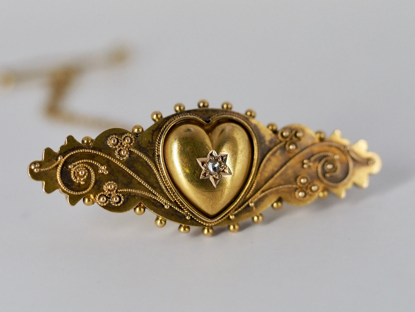 Antique diamond and 15ct gold brooch Hudsons Estate Jewellery