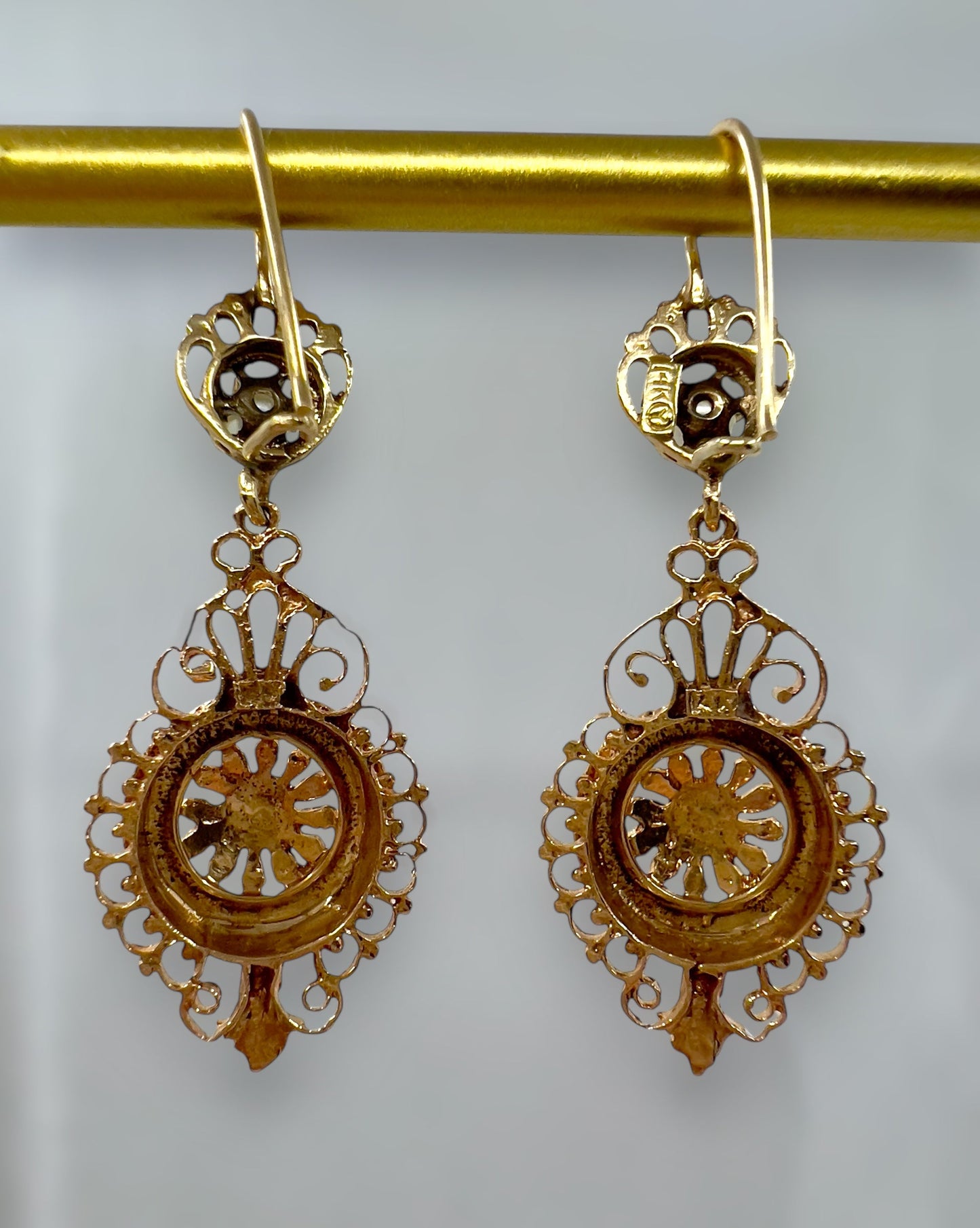 Pearl and enamel earrings Hudsons Estate Jewellery