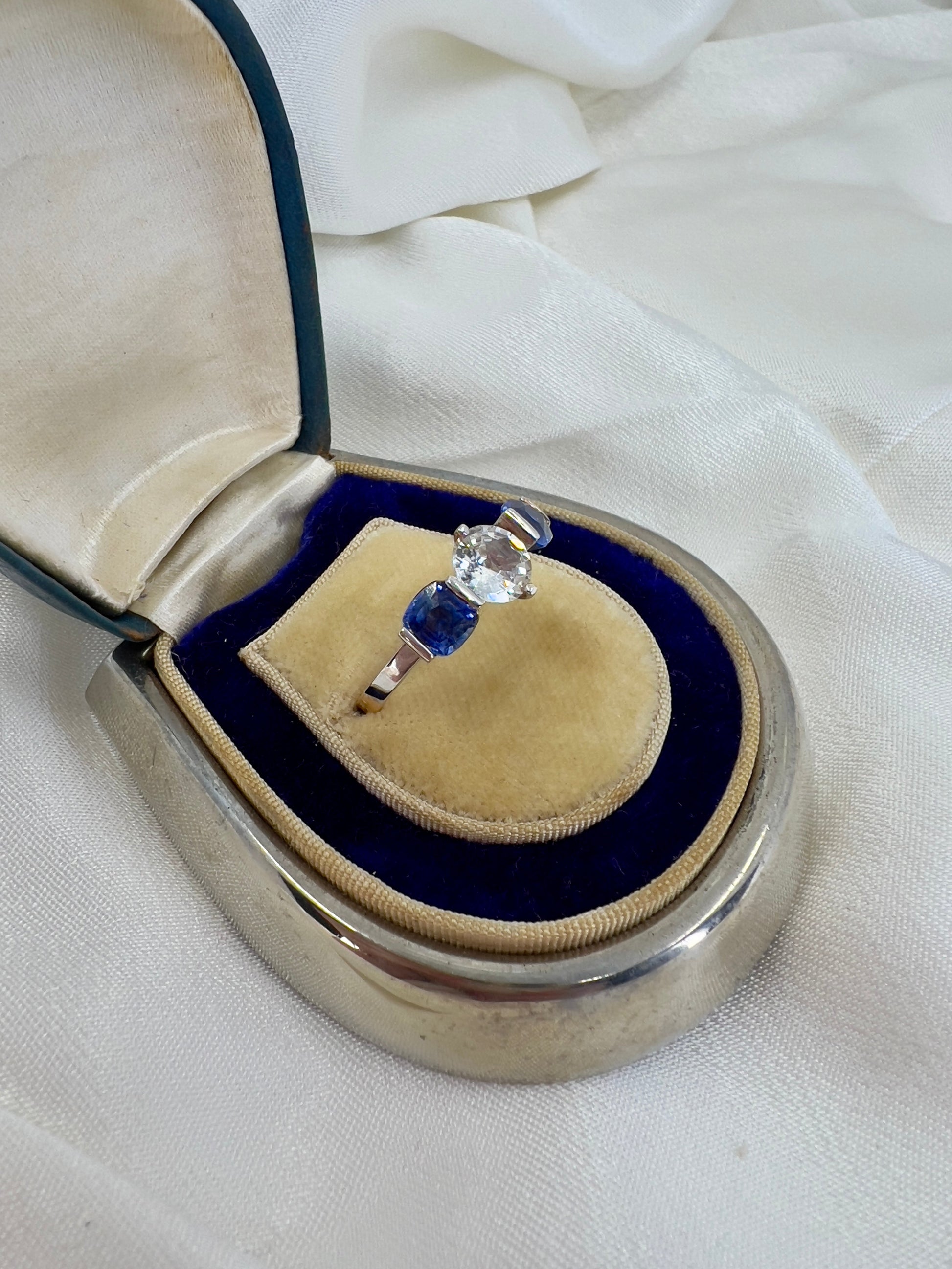 Ceylon and white sapphire ring Hudsons Estate Jewellery