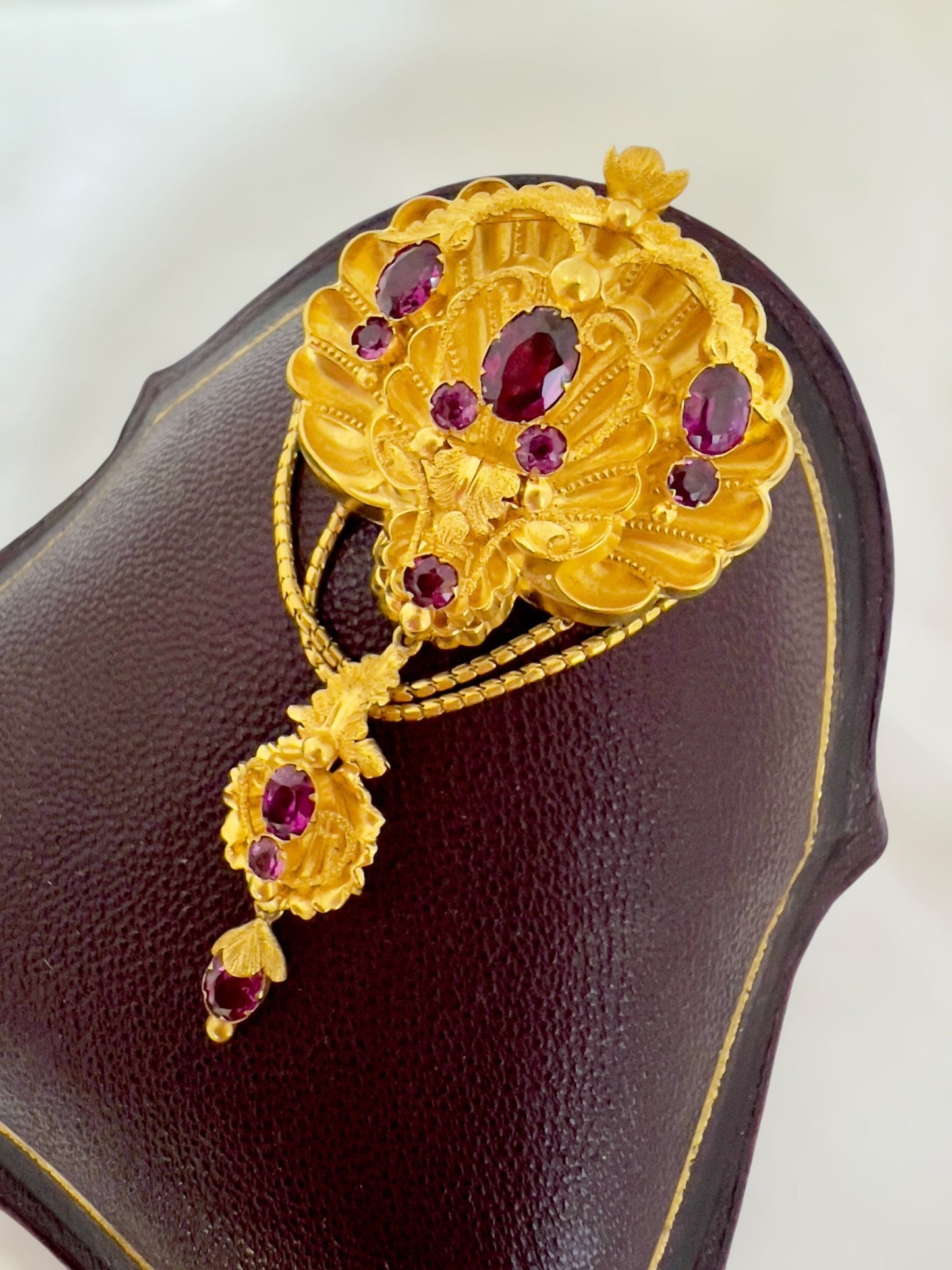 Antique demi-parure brooch and earrings Hudsons Estate Jewellery