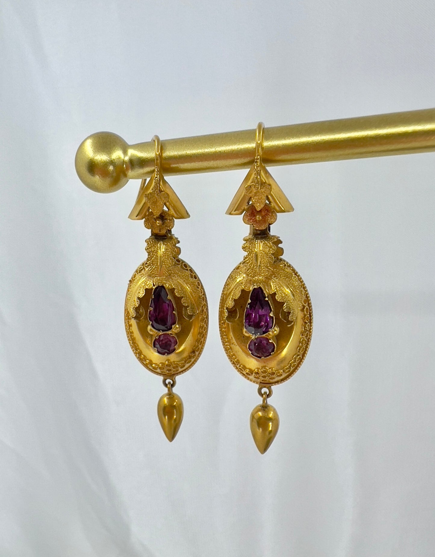 Antique demi-parure brooch and earrings Hudsons Estate Jewellery