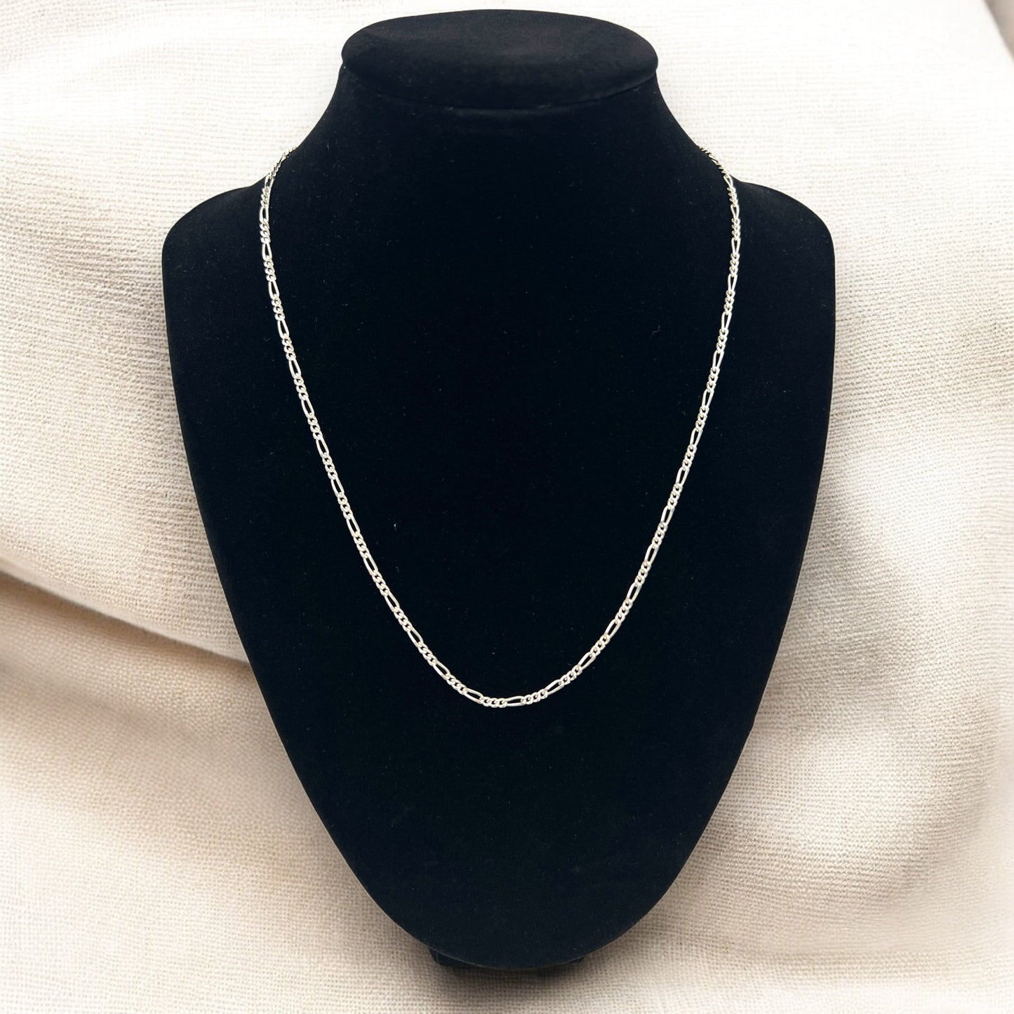 Silver Figaro link chain - small Hudsons Estate Jewellery