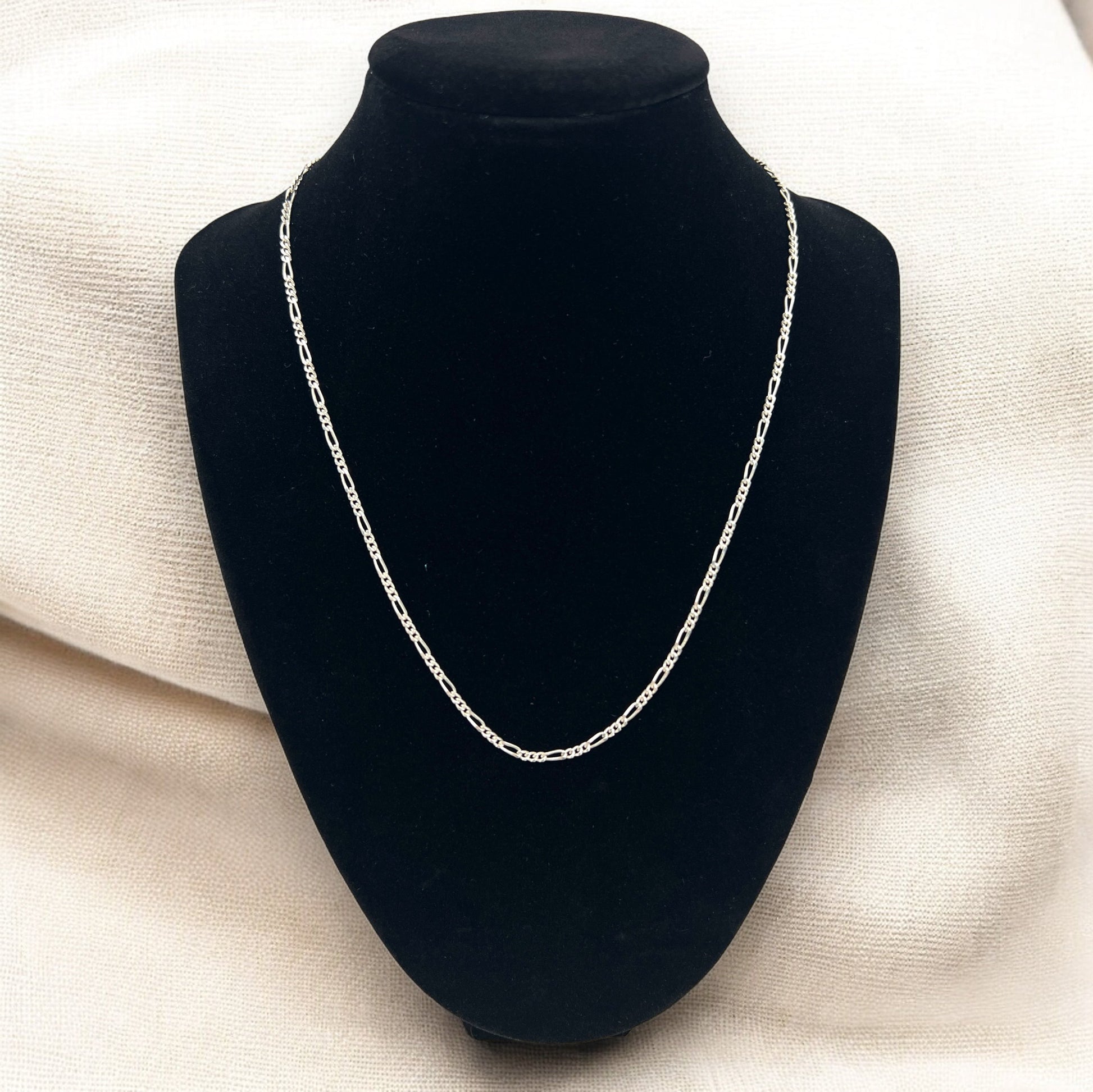 Silver Figaro link chain - small Hudsons Estate Jewellery