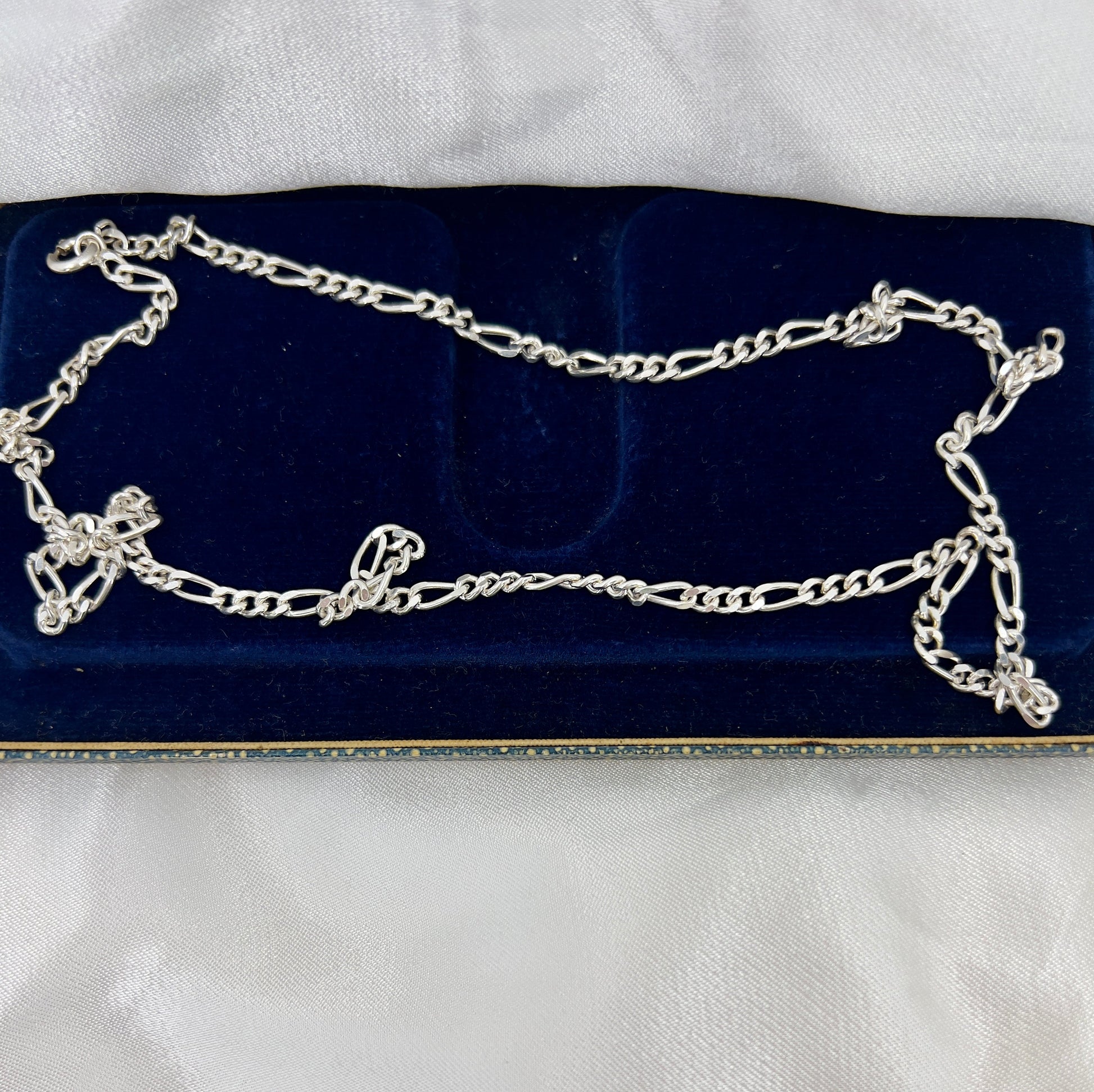 Silver Figaro link chain - medium Hudsons Estate Jewellery