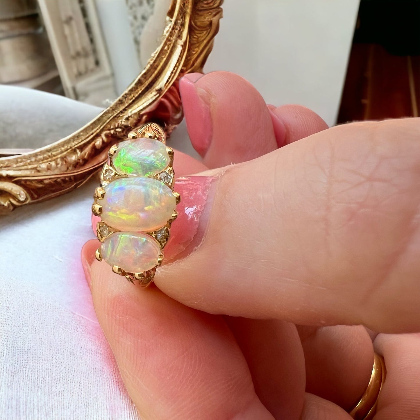 Antique opal and diamond ring Hudsons Estate Jewellery