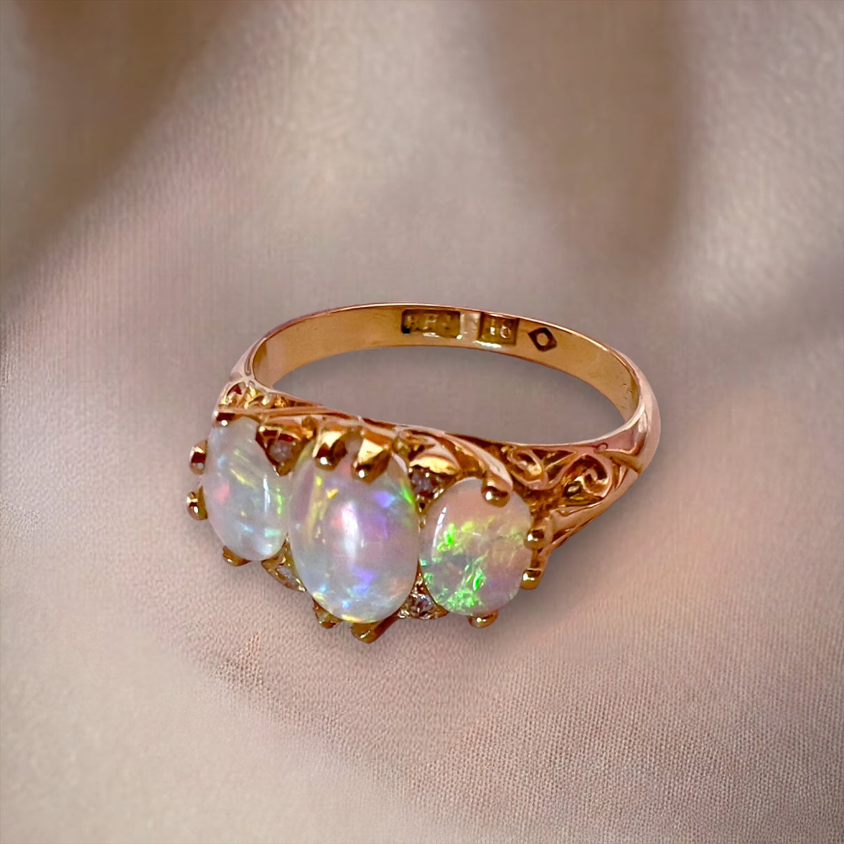 Antique opal and diamond ring Hudsons Estate Jewellery