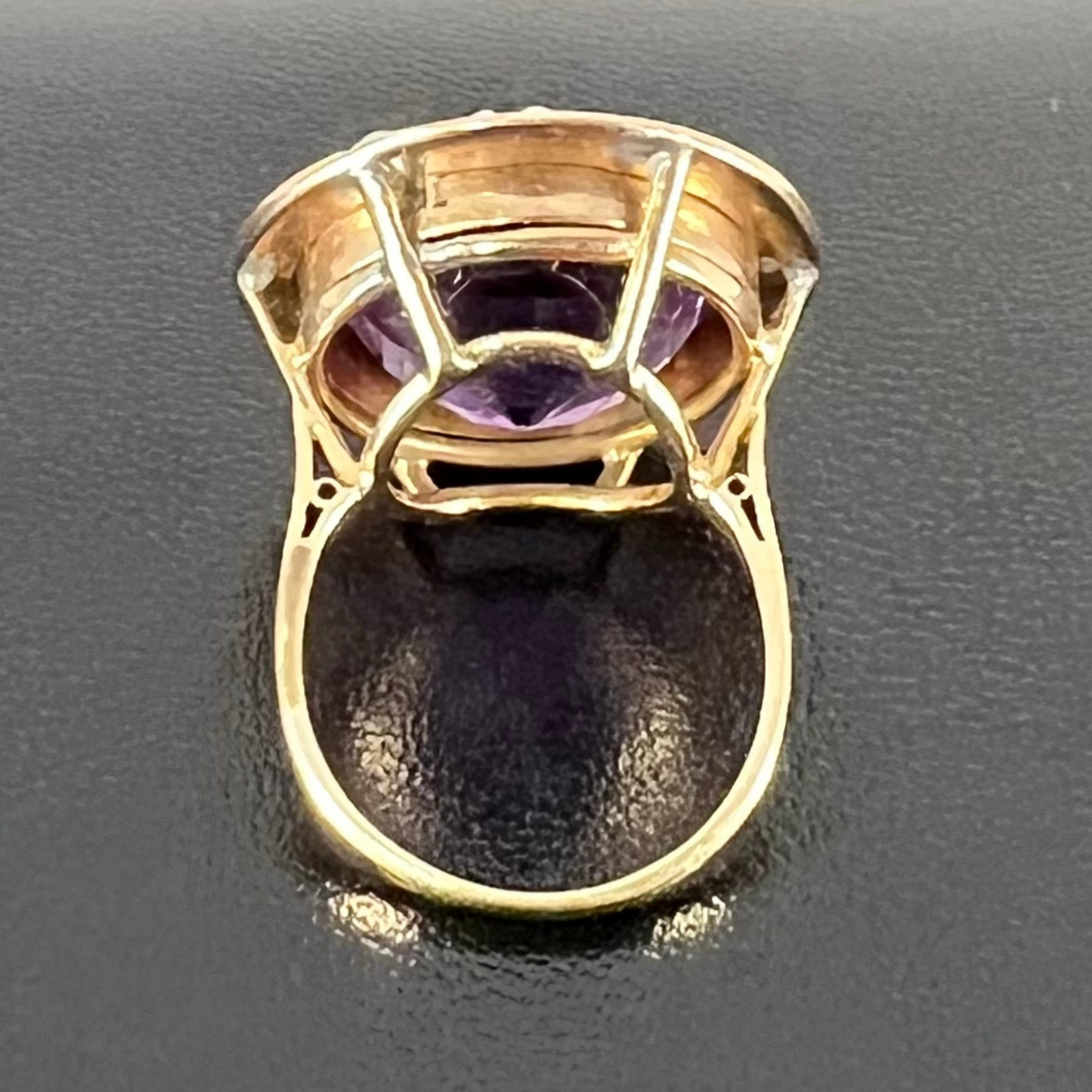 Vintage amethyst and seed pearl ring Hudsons Estate Jewellery