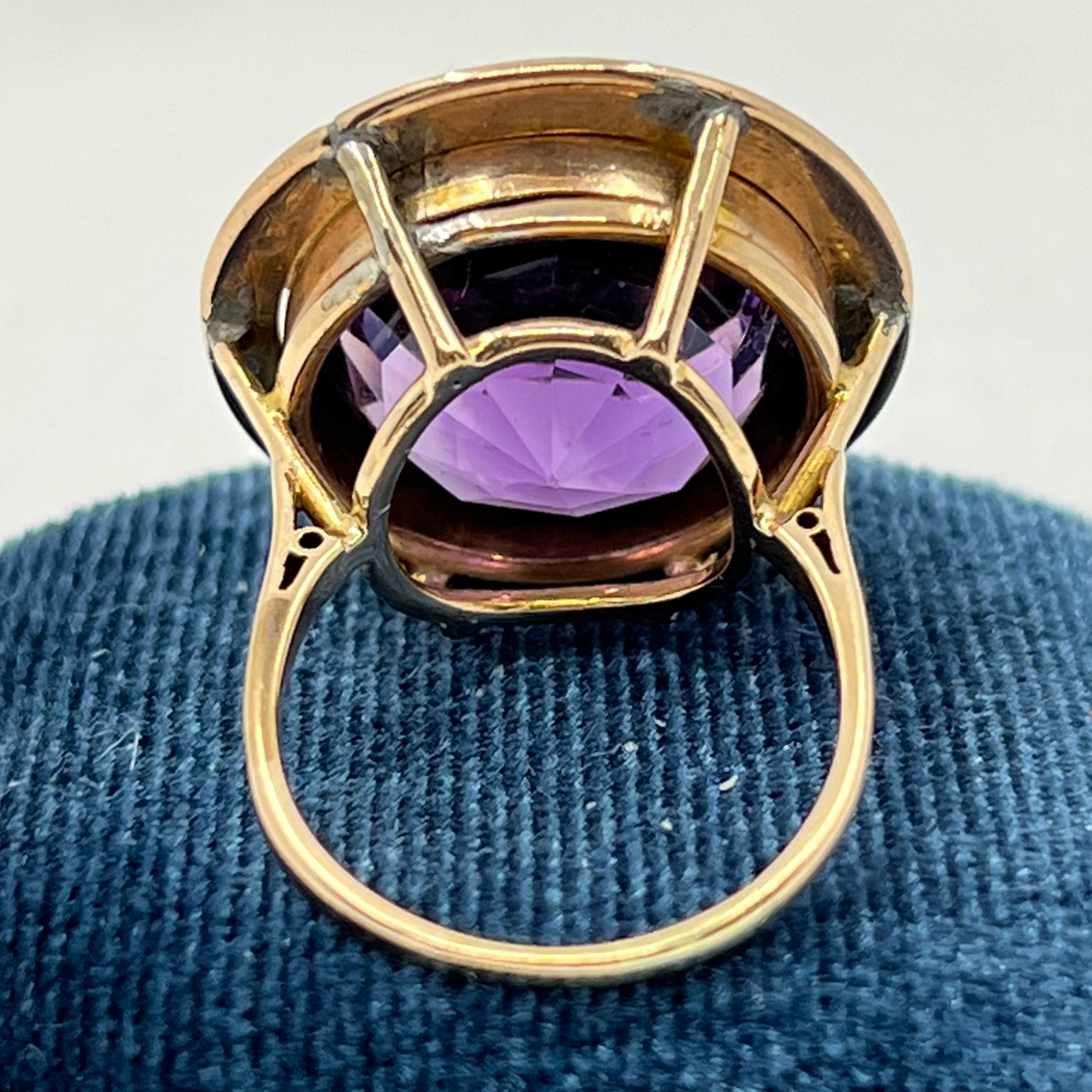 Vintage amethyst and seed pearl ring Hudsons Estate Jewellery