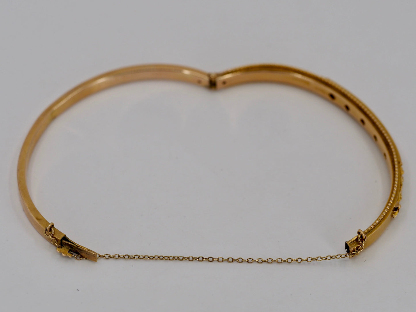 Antique 9ct Gold Sapphire & Diamond Bangle Hudsons Estate Jewellery