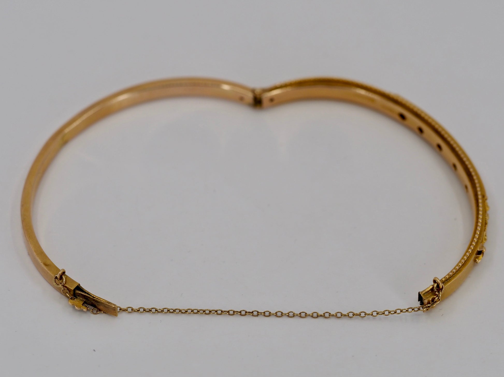 Antique 9ct Gold Sapphire & Diamond Bangle Hudsons Estate Jewellery