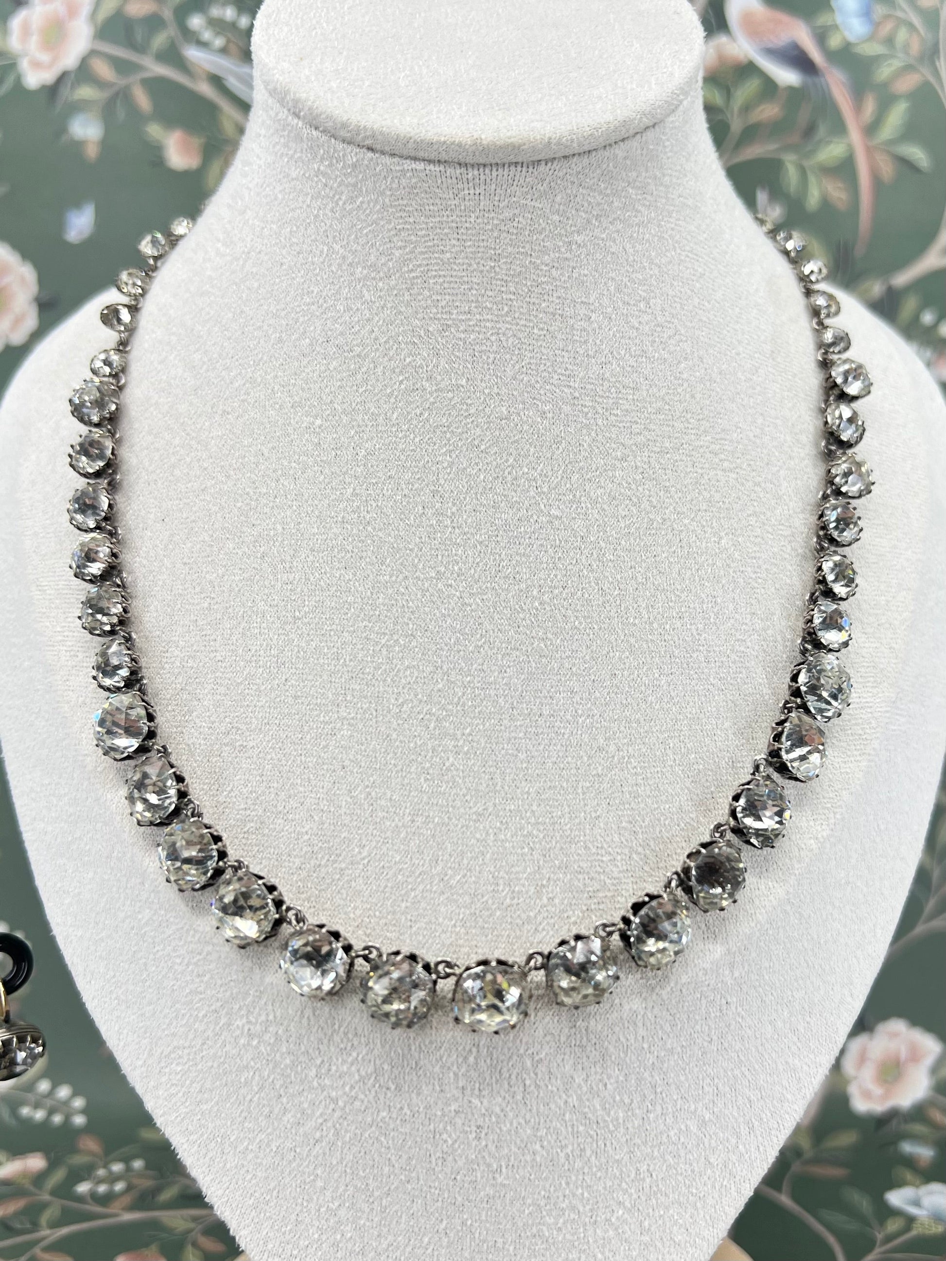 Antique Sterling Silver Paste Riviere Hudsons Estate Jewellery