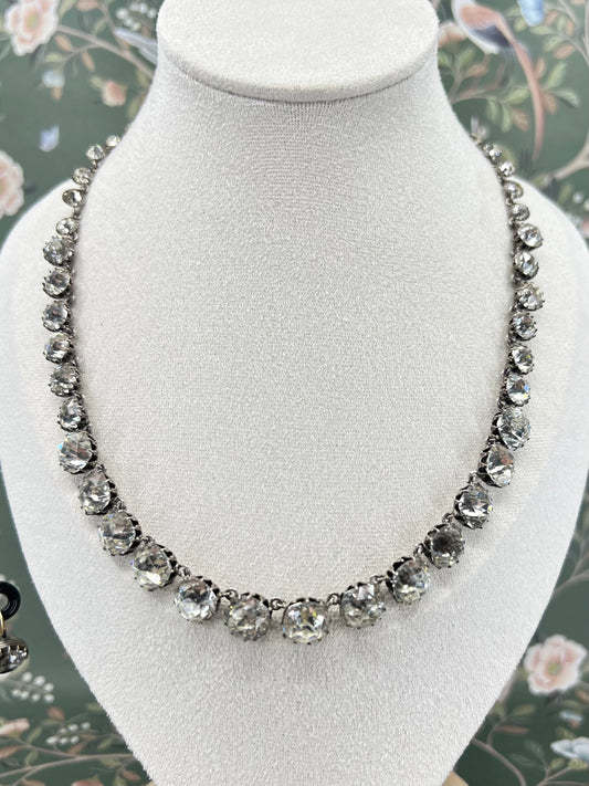 Antique Sterling Silver Paste Riviere Hudsons Estate Jewellery