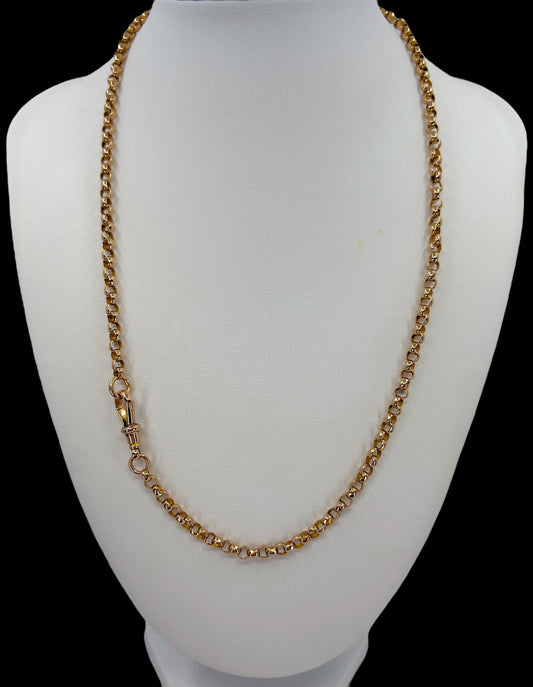 Vintage 9ct rose gold belcher chain