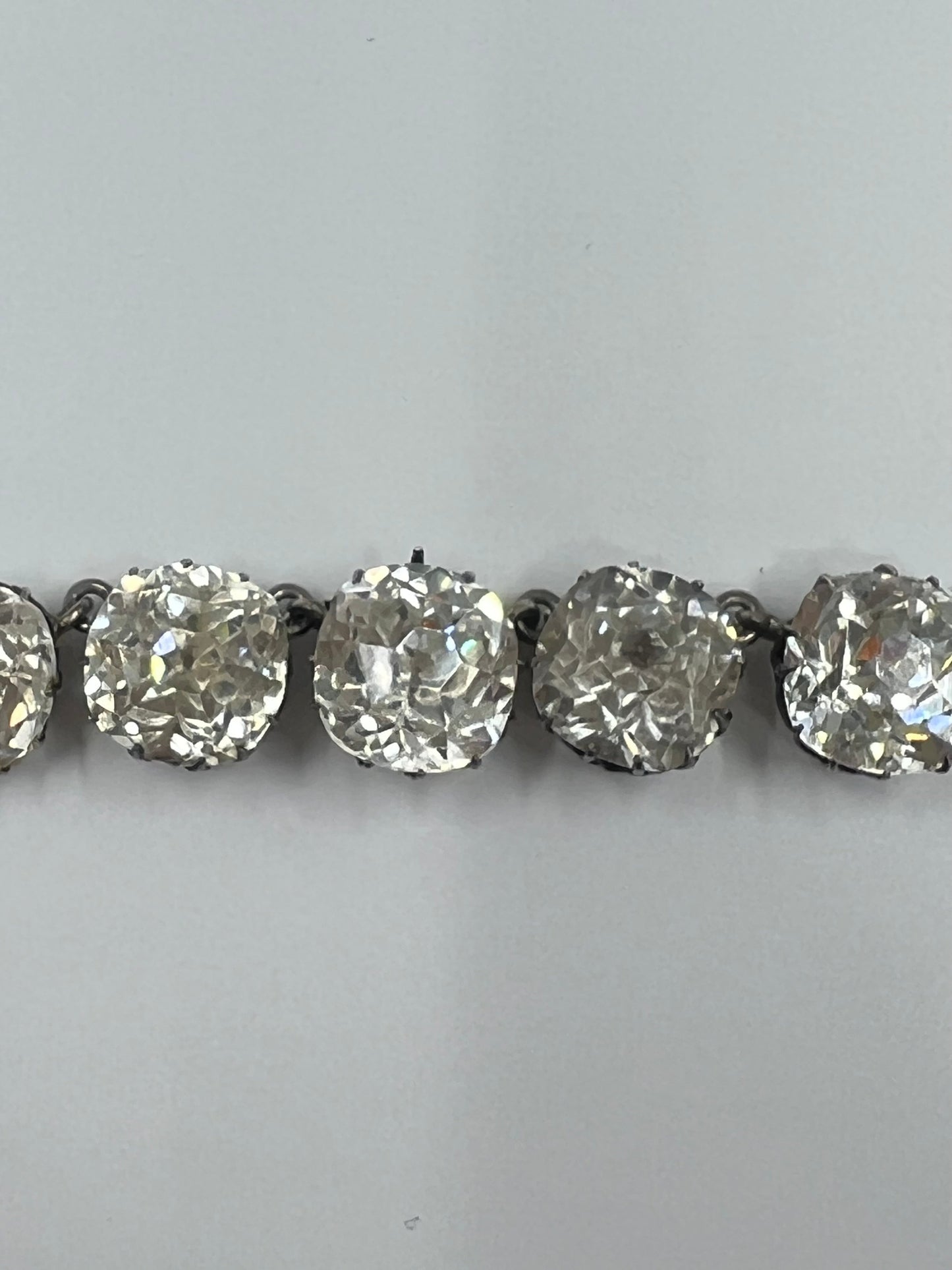 Antique Sterling Silver Paste Riviere Hudsons Estate Jewellery