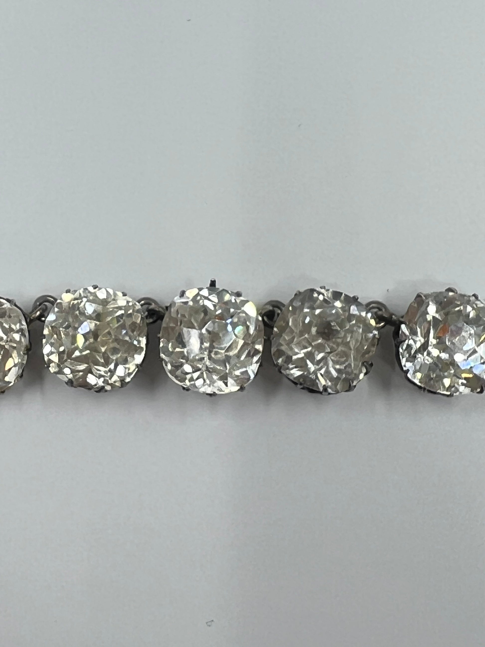 Antique Sterling Silver Paste Riviere Hudsons Estate Jewellery